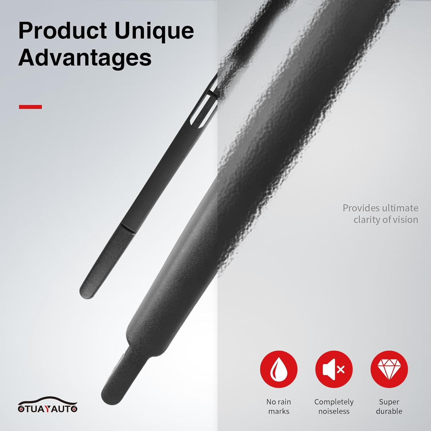 OTUAYAUTO Rear Wiper Arm Blade Assembly - Replacement for Jeep Wrangler JK 2007-2018 - Replacement for OEM 68002490AB image number 4