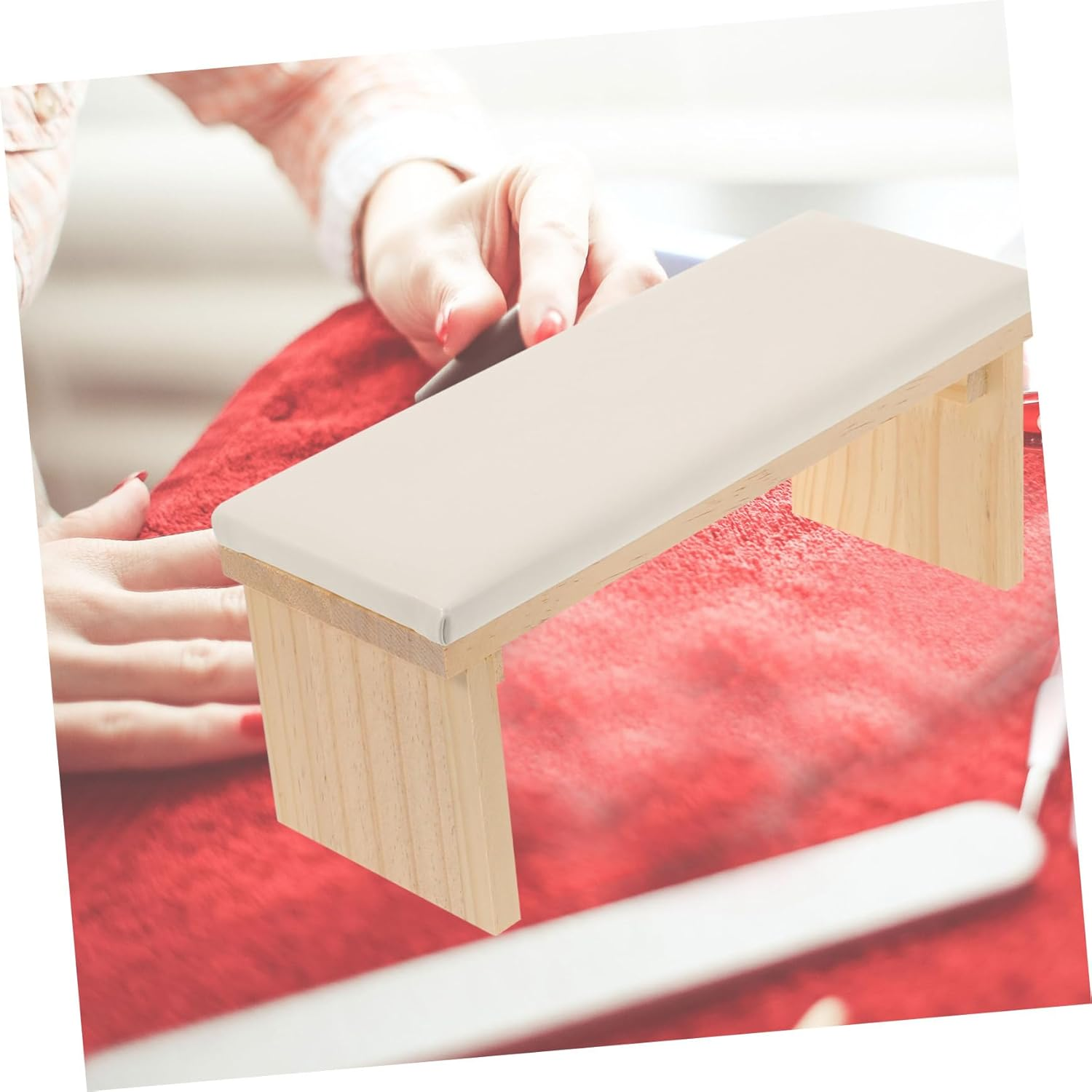 WOONEKY Hand Pillow Cushion for Nail Art Ergonomic Design Nail Arm Rest White Hand Support for Manicure Sessions image number 3