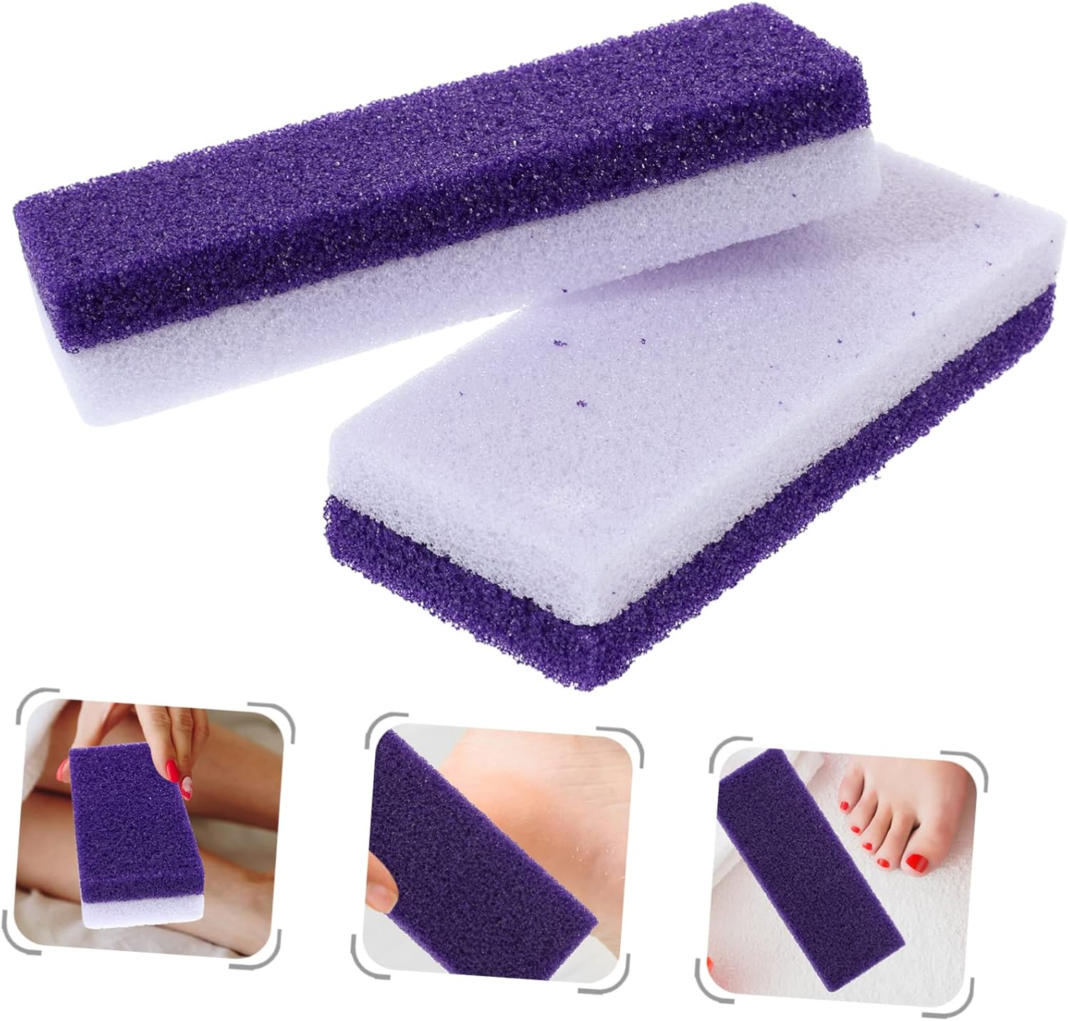 VICASKY 2Pcs Foot Pumice Stone Exfoliating Tool Skin Scrubber for Heel Callus Removal Eco- Pedicure Tool Portable Comfortable Grip image number 4