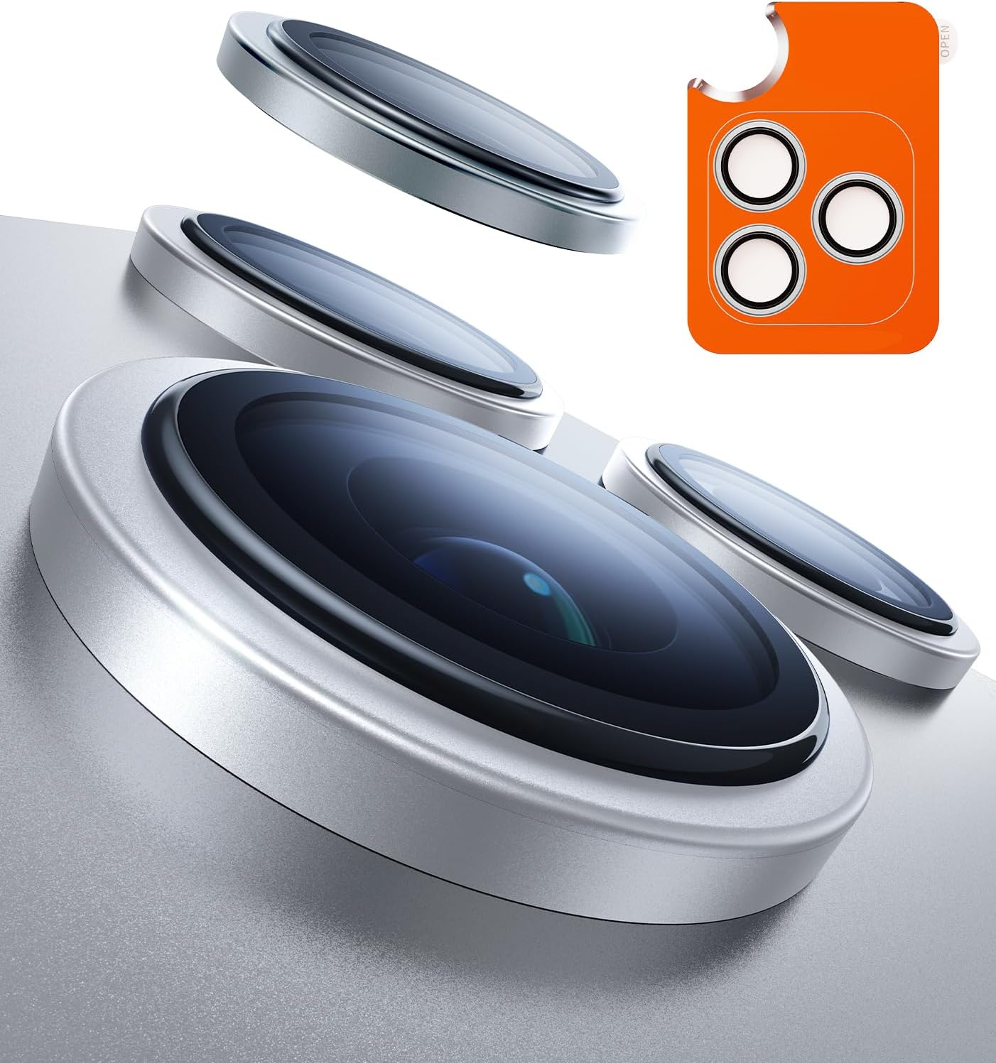 TORRAS 3-Year Ultimate Durability 9H+ Glass for Iphone 17 Pro Max/17 Pro Camera Lens Protector [1:1 Invisible Fit & Ultra Clarity] Camera Protector Tempered Glass, Blue Titanium