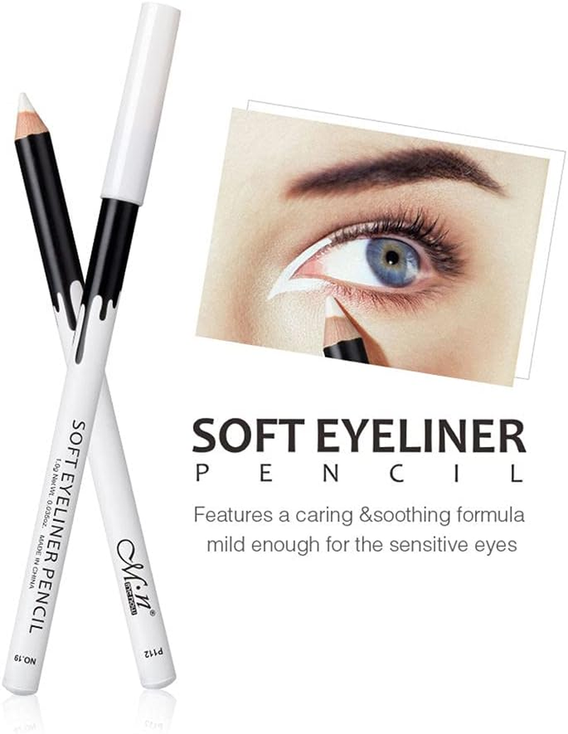 Prettyia Waterproof Multifunction Highlighter Pencil White Eyeliner Makeup Pen Beauty Cosmetics Tools, 12Pcs image number 3