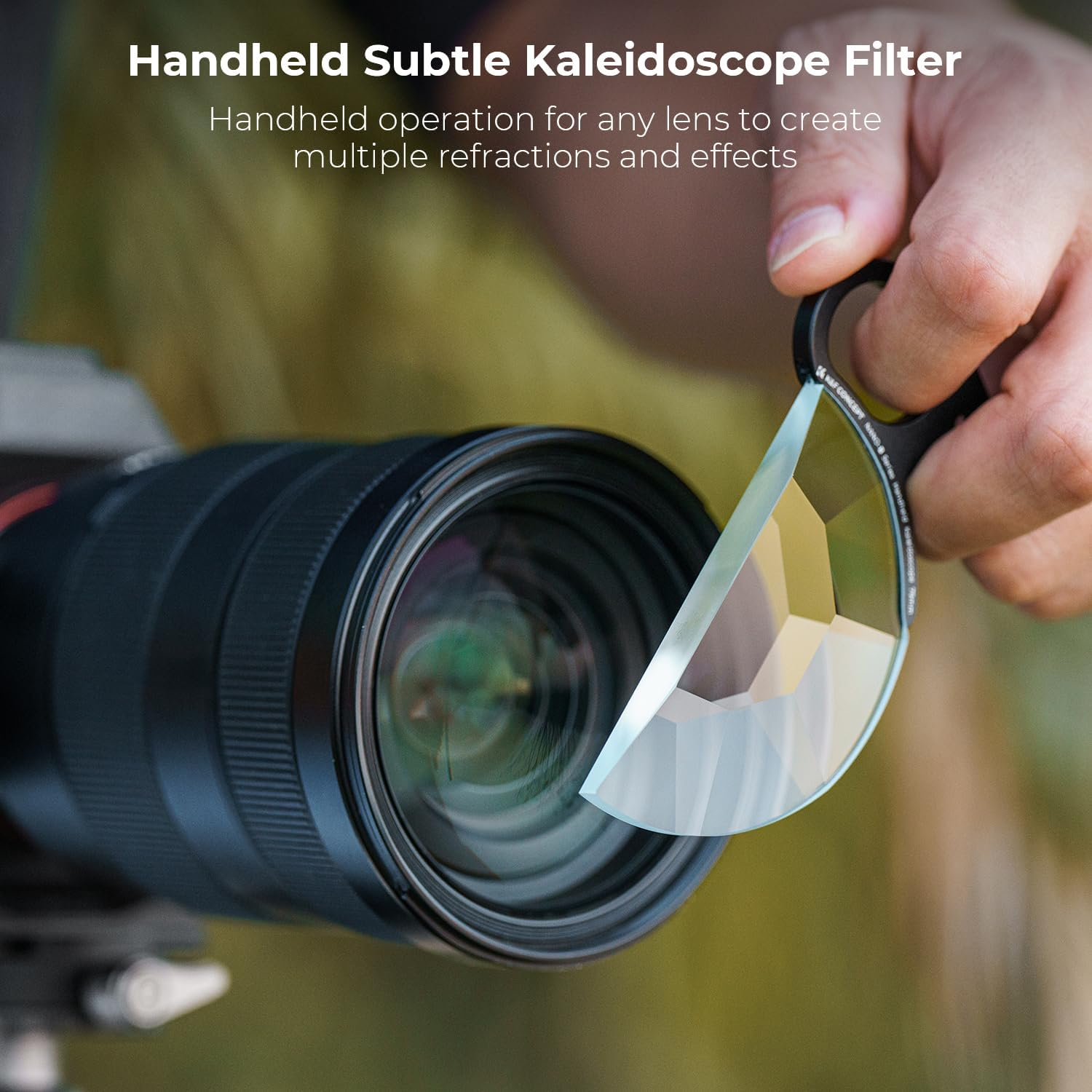 K&F CONCEPT 79Mm Handheld Subtle Kaleidoscope Filter, Special Effects Filter, Optical Glass Prism Filter for Lens image number 5