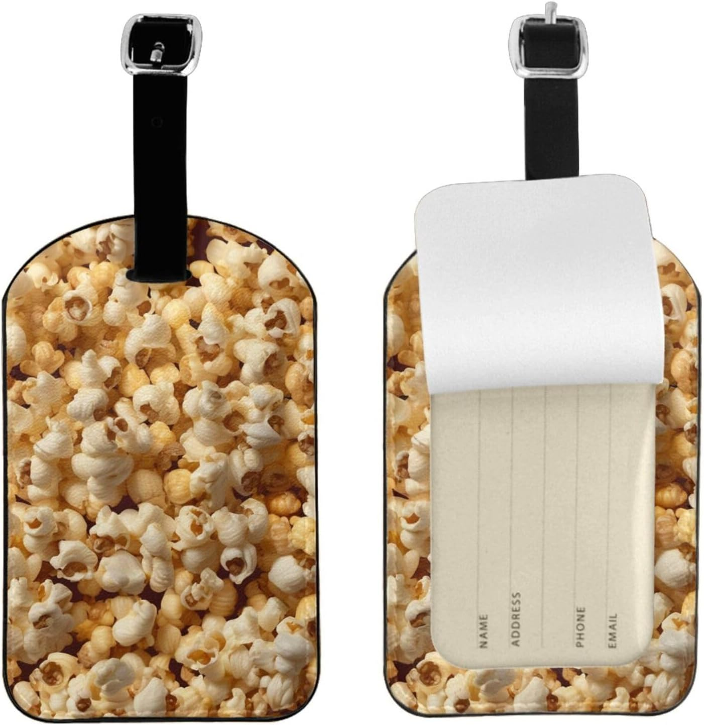 Popcorn Print Print Elegant Tag Stylish Tag Luggage Tag 4.3 X 2.76 Inch for Suitcases Travel Bags image number 4