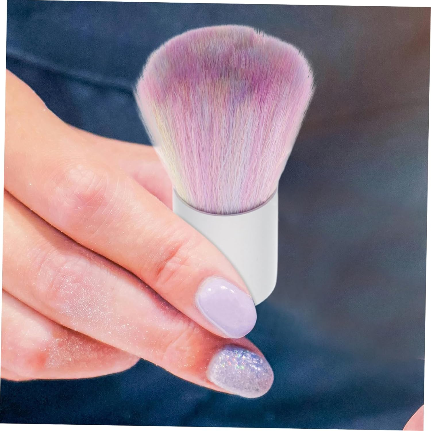 Colorful Nail Dusting Brush Short Handle Soft Bristle Acrylic Nail Supplies Manicure Tool and Home Use image number 1