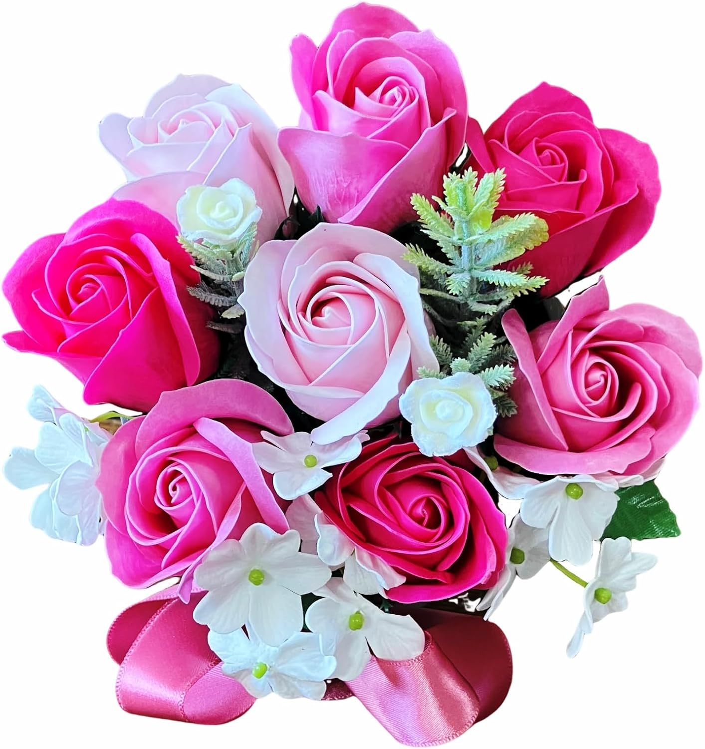 Q-FLA 786174 Soap Flower Bath Salt, Arrangement, LG Pink, Gift image number 3