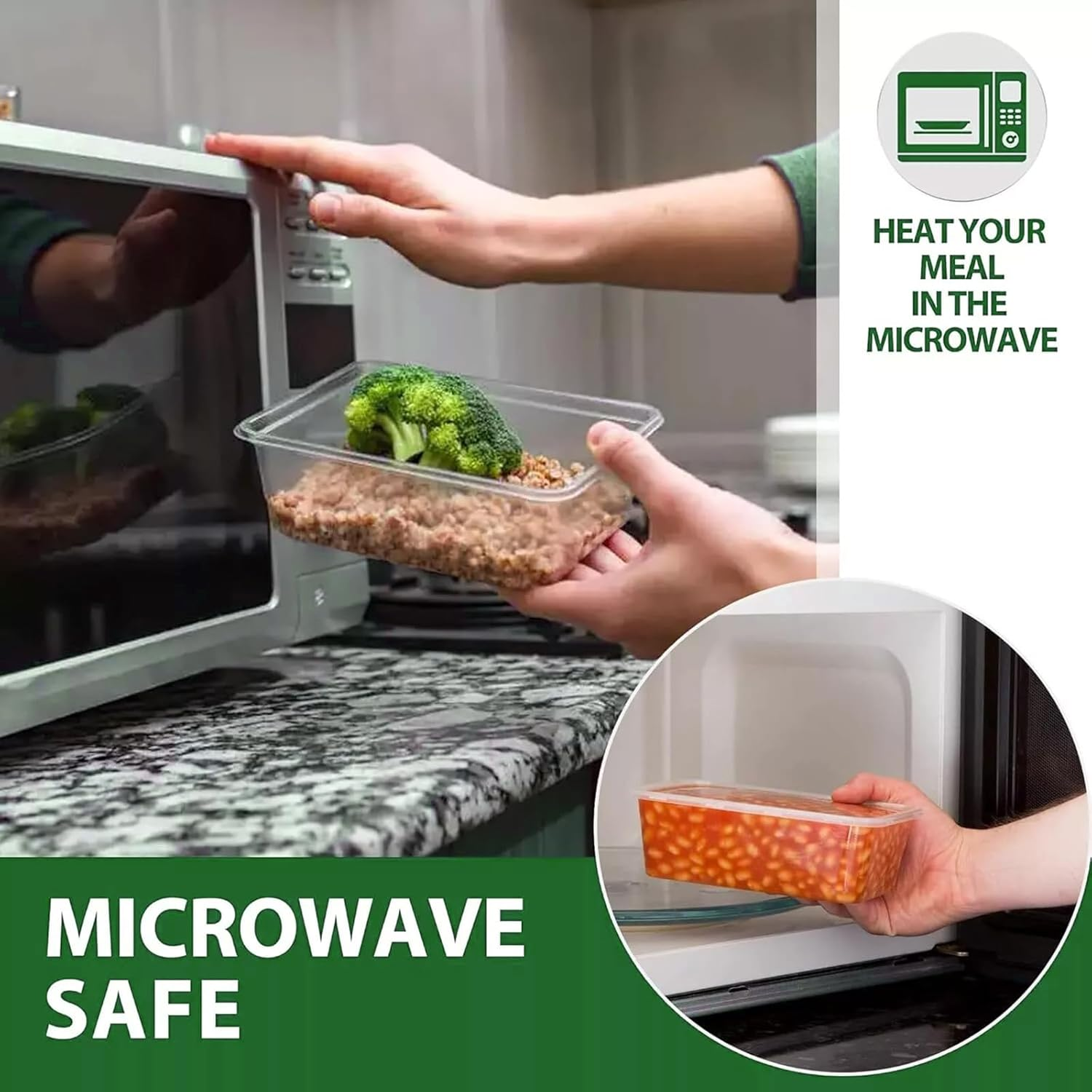 100 SETS Takeaway Containers with Lids,650Ml, Microwave Safe, Refrigerator Safe, Dishwasher Safe, Reuse Bento Box BPA Free, Plastic Food Containers, Food Packaging Container, Restaurant image number 5