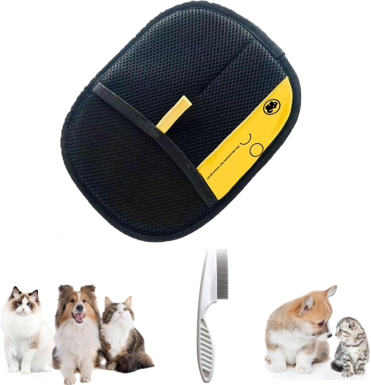 Acssart Pet Hair Removal,Beyond Draw Upgraded Electrostatic Pet Hair Velour Remover Gloves, Reusable Grooming Mitt for Cats & Dogs,Perfect for Sofa, Carpet & Car Interior (1)