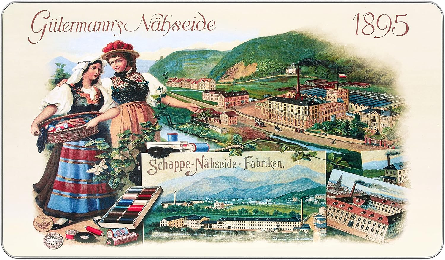 Gutermann Vintage Tin Thread Set 100M Basic Colours X 48 Reels, Multicoloured, One Size image number 2