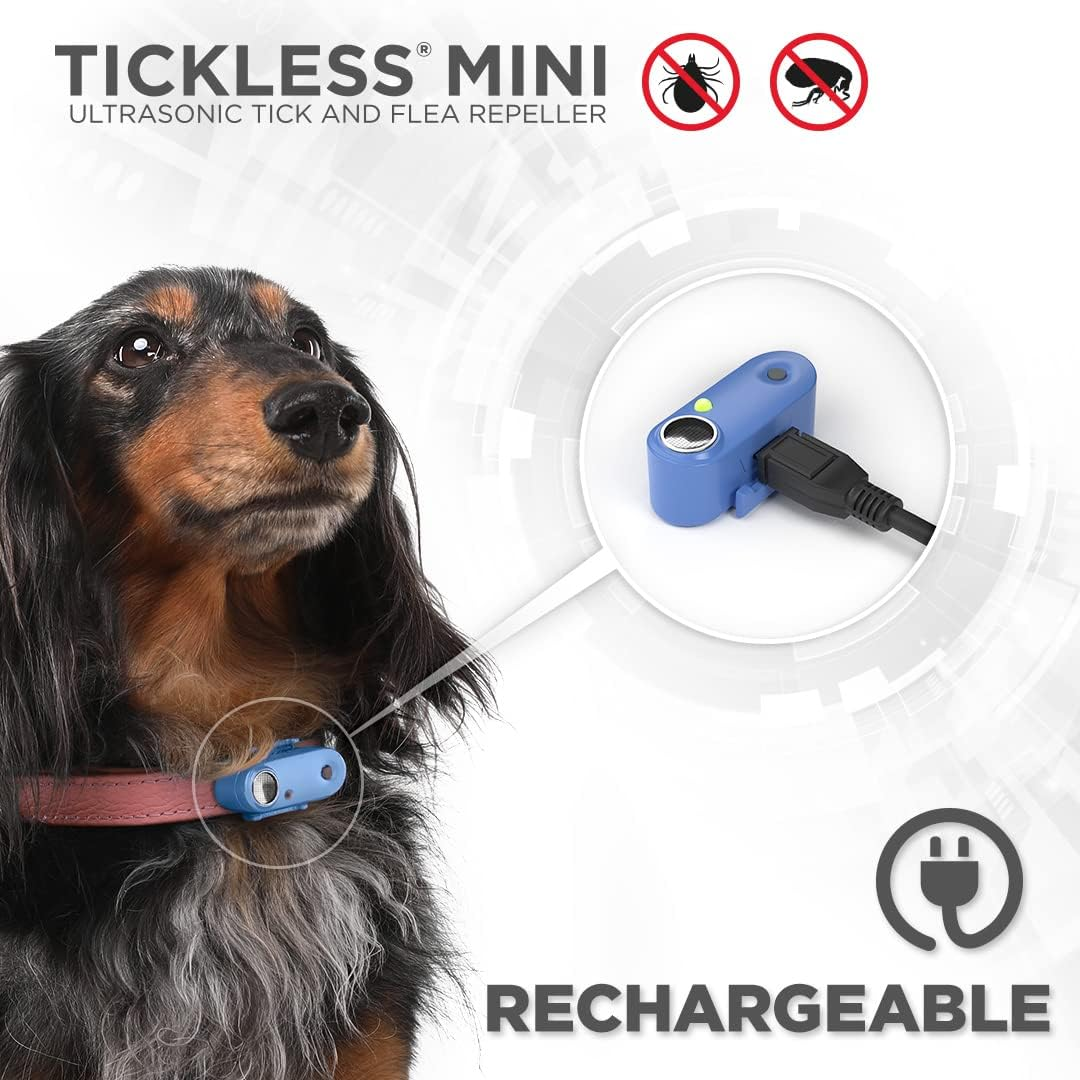 Tickless Mini Dog - Chemical Free Natural Ultrasonic Flea and Tick Repellent for Dogs - Marigold