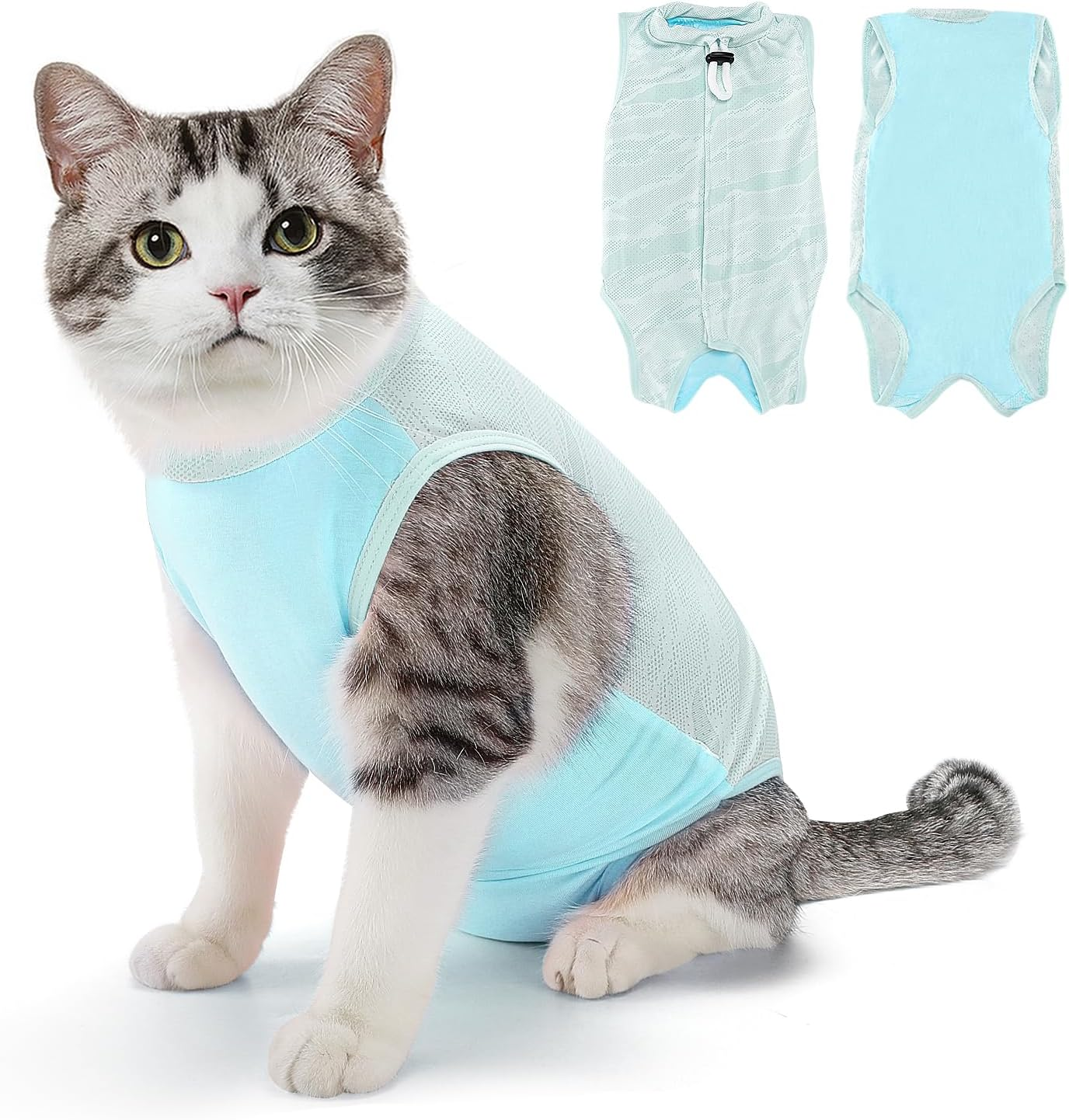 Slowton Cat Surgery Recovery Suit - Hair Resistant Kitten Onesie for Cats after Surgery, Cone E Collar Alternative for Female Male Cats, Surgical Spay Recovery Suit for Abdominal Wound Skin Diseases