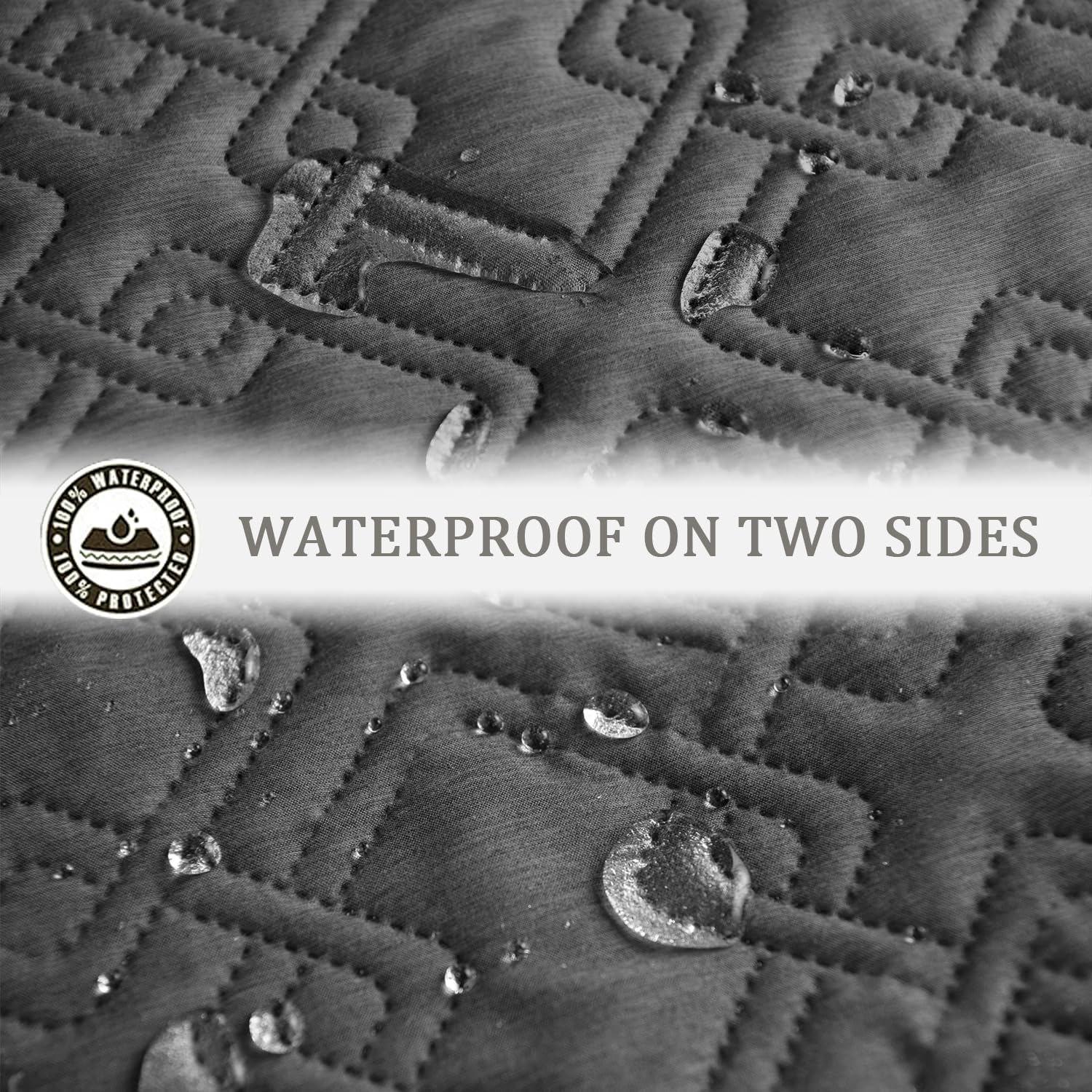 Fuguitex Waterproof Dog Bed Cover Dog Blanket for Pet Furniture Bed Couch Sofa Reversible Linen Texture(40"*50",Dark Grey+ Dark Grey)