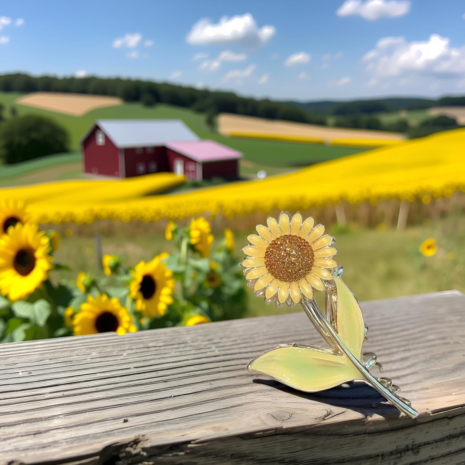 Sunflower Hair Clips Large Non-Slip Hair Clips Strong Hold Hair Accessories for Women Girls Hair Clips image number 2