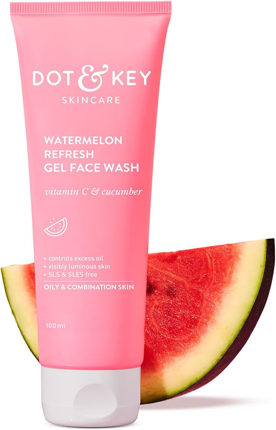 DOT & KEY Watermelon Super Glow Gel Face Wash with Vitamin C&Cucumber|Face Wash for Glowing Skin|Oil Free Face Wash|Removes Excess Oil&Dirt|For Combination & Oily Skin|For Women & Men|100Ml image number 1
