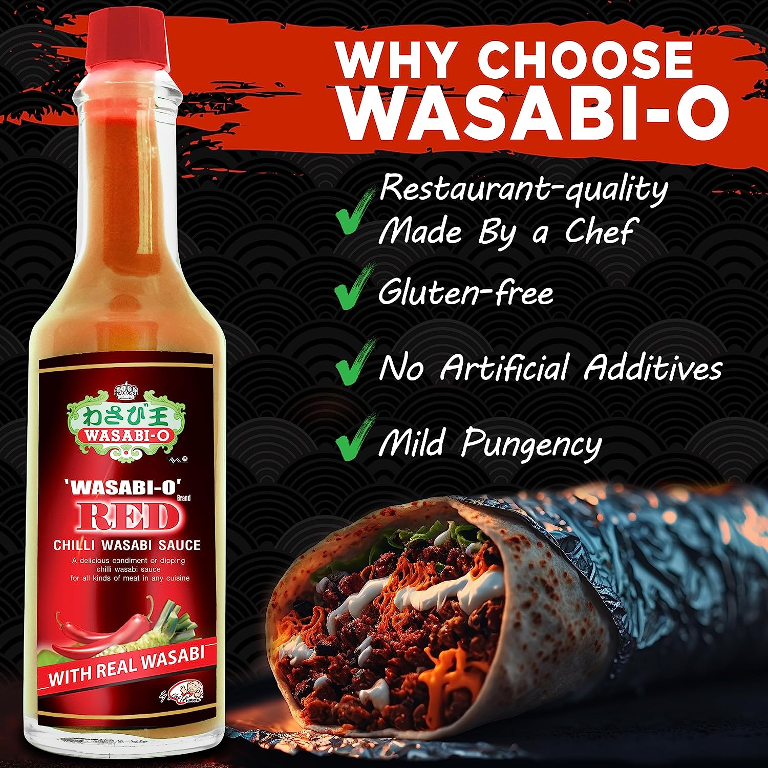 Wasabi-O Combo Set of 2 Wasabi Original Sauce 62G & Wasabi Red Chili Sauce 55G - the Perfect Match, Ideal Not Only for Sushi, Sashimi but for All Seafood, Grilled Meats, and Vegetarian Dishes image number 2