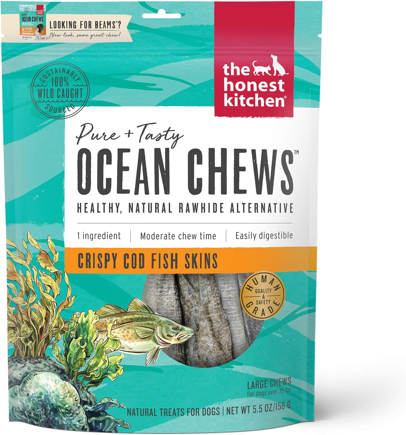 The Honest Kitchen 855089008757 Beams Ocean Chews for Dogs, 5.5 Oz