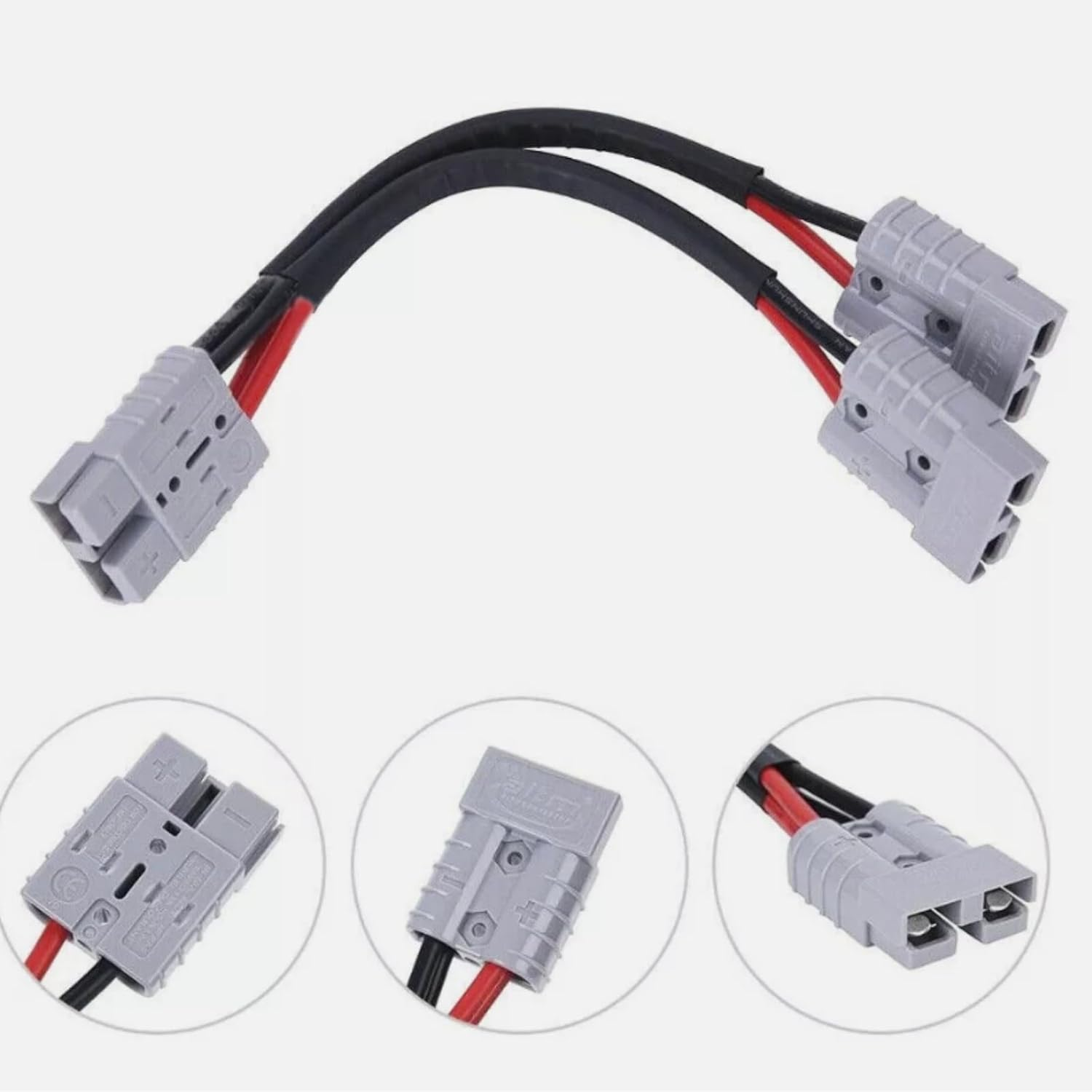 KUGONTC 10AWG 50Amp SB50 Anderson Plug Connector,600V 300Mm 1 to 2 Double Y Adaptor,6Mm Cable for Car Battery,Automotive Accessories Battery Extension Cable image number 3