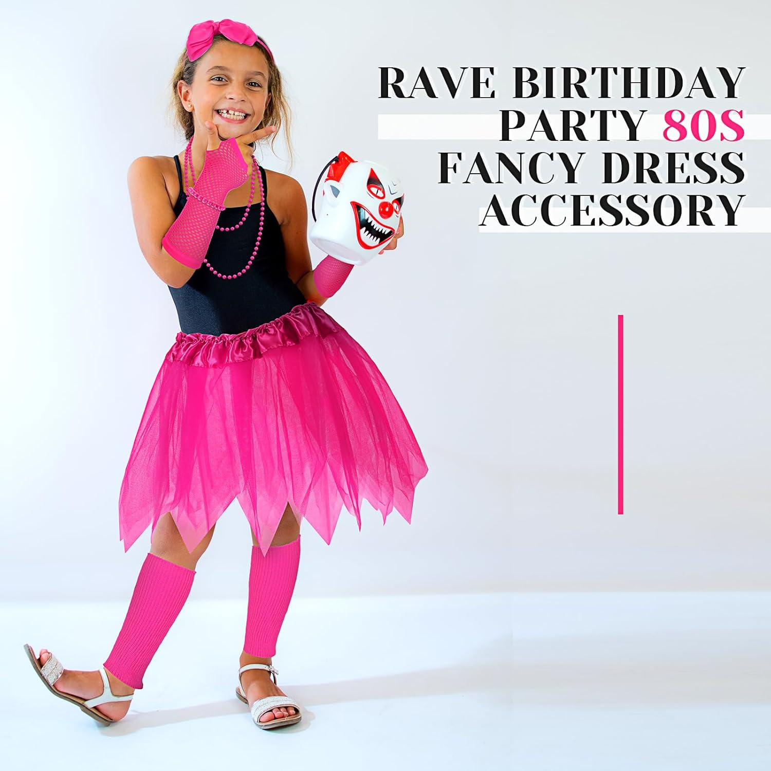 Boyiee 10 Pcs 80S Costume Accessories for Girls 80S Outfit Christmas Costume for Kids Cosplay 1980S Theme Retro Party image number 3