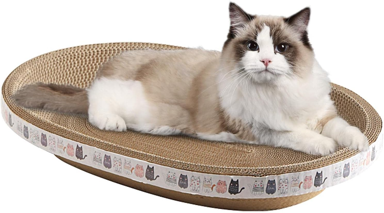 Cat Cardboard Scratcher,Cat Scratching Pad Oval/Round Shape Cat Scratcher Couch Protectors Cat Scratching Bed Pads,Cardboard Cat Scratchers Cat Scratching Lounge Bed for Furniture Protection