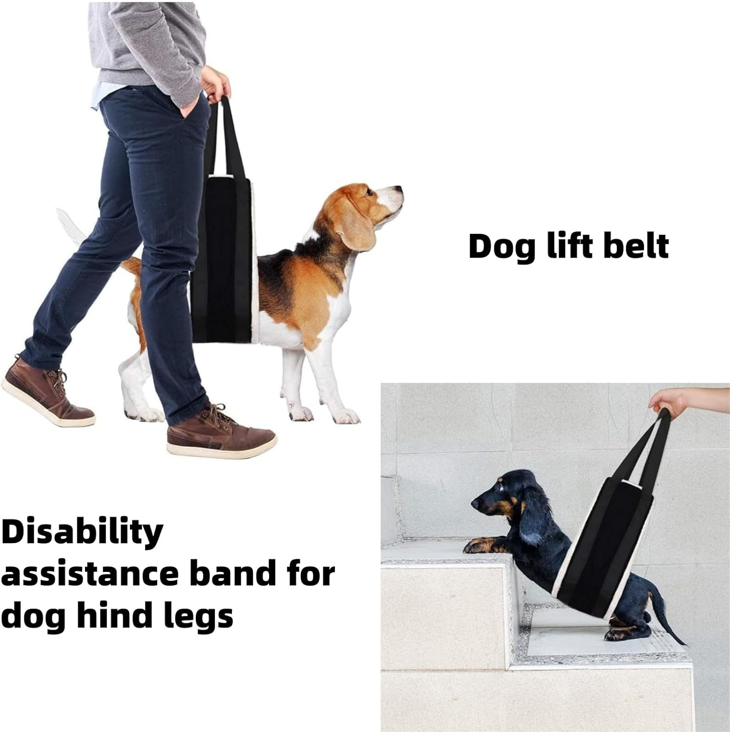 RJDJDLXM30-120 Lbs Dog Sling for Large Dogs Hind Leg Support,Dog Lift Harness for Back Legs,Helps Elderly Pet with Reduced Mobility, for Walking Canine Arthritis Rehabilitation (Black) image number 4