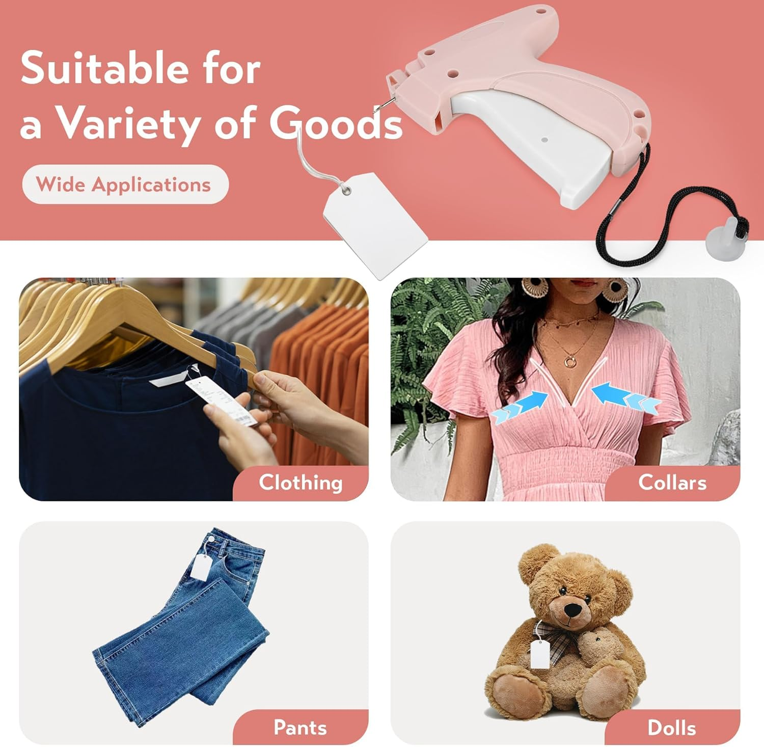 Forpmon Stitch Gun for Clothes, 5 Needle Handheld Stitch Gun Quick Clothing Fixer, Mini Sewing Kit, Micro Tagging Gun, 1000 Black Fasteners & 1000 White Fasteners, for Sewing, Hemming, Quilting image number 4