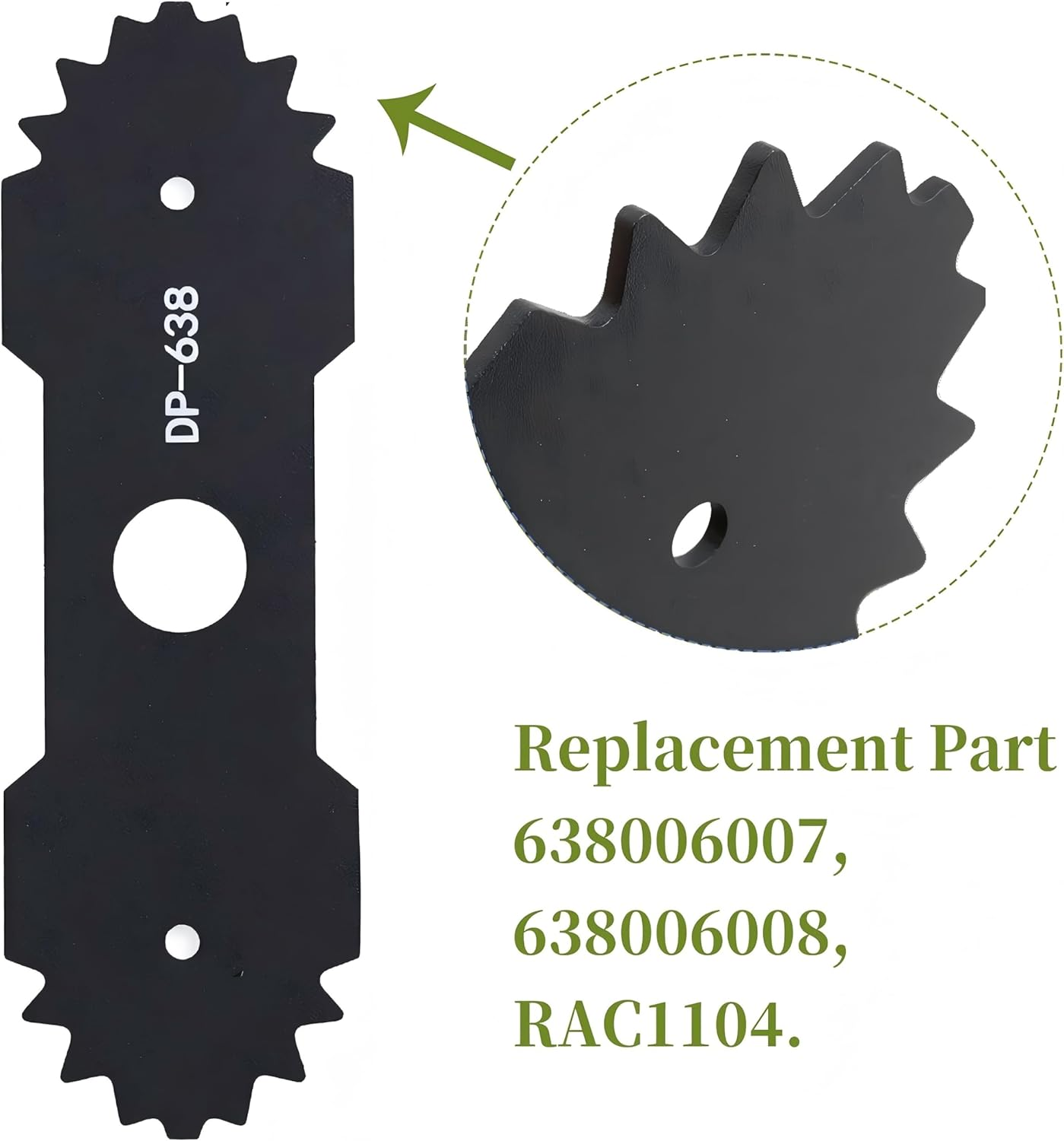 2 Pcs 9 in 638006008 Edger Blade with Teeth Compatible with Ryobi Edger,Heavy Duty Durable Steel Edger Blade Replacement 638006007 RY13050(A) RY15518 RY40030 P2300 RY40706 S20300 Edger Center Hole 1" image number 4