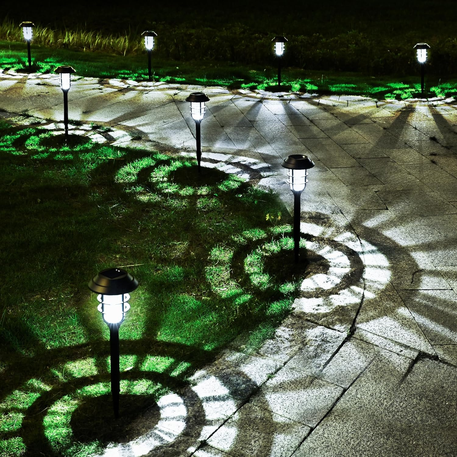 Solar Outdoor Lights 8 Pack Waterproof Garden Pathway Lighting for Yard, Patio, Driveway,Walkway Solar Powered Landscape Lights (Cold White) image number 3