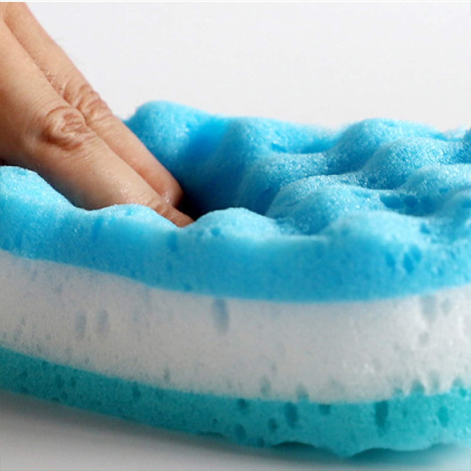 Tupalizy 3PCS Assorted Colors Soft Bath Sponge Body Scrubber for Bathing Exfoliating Shower Sponge for Women Men Kids Family Cleaning Scrubbing Washing Foam Sponge Large with Robe for Hanging Bathroom