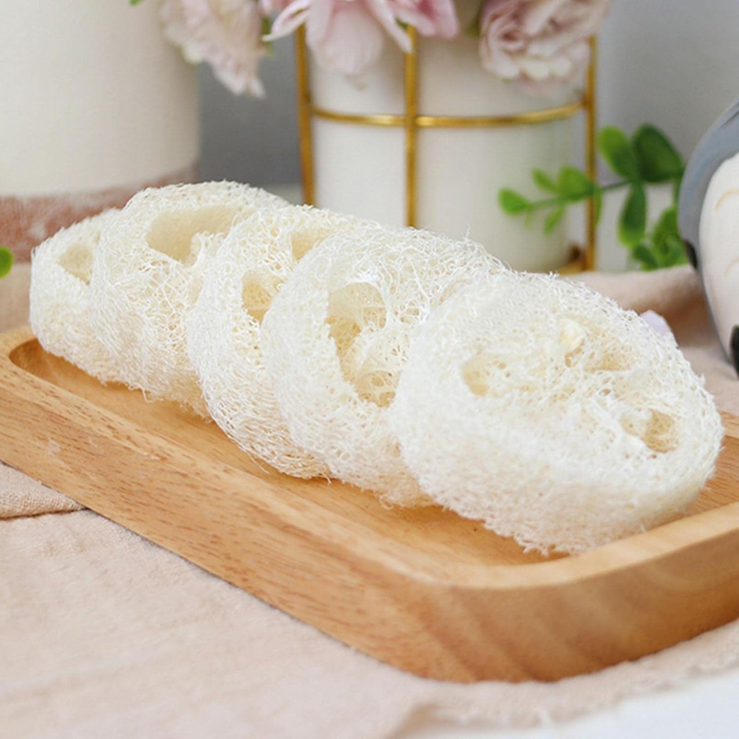 Natural Loofah Sponge Slices for Soap Making, 20 Pcs Natural Loofah Slices Natural Loofah Cuts, Natural Loofah Luffa Loofa Slices, Natural Loofah Luffa Loofa Slices Natural Loofah Slices image number 1
