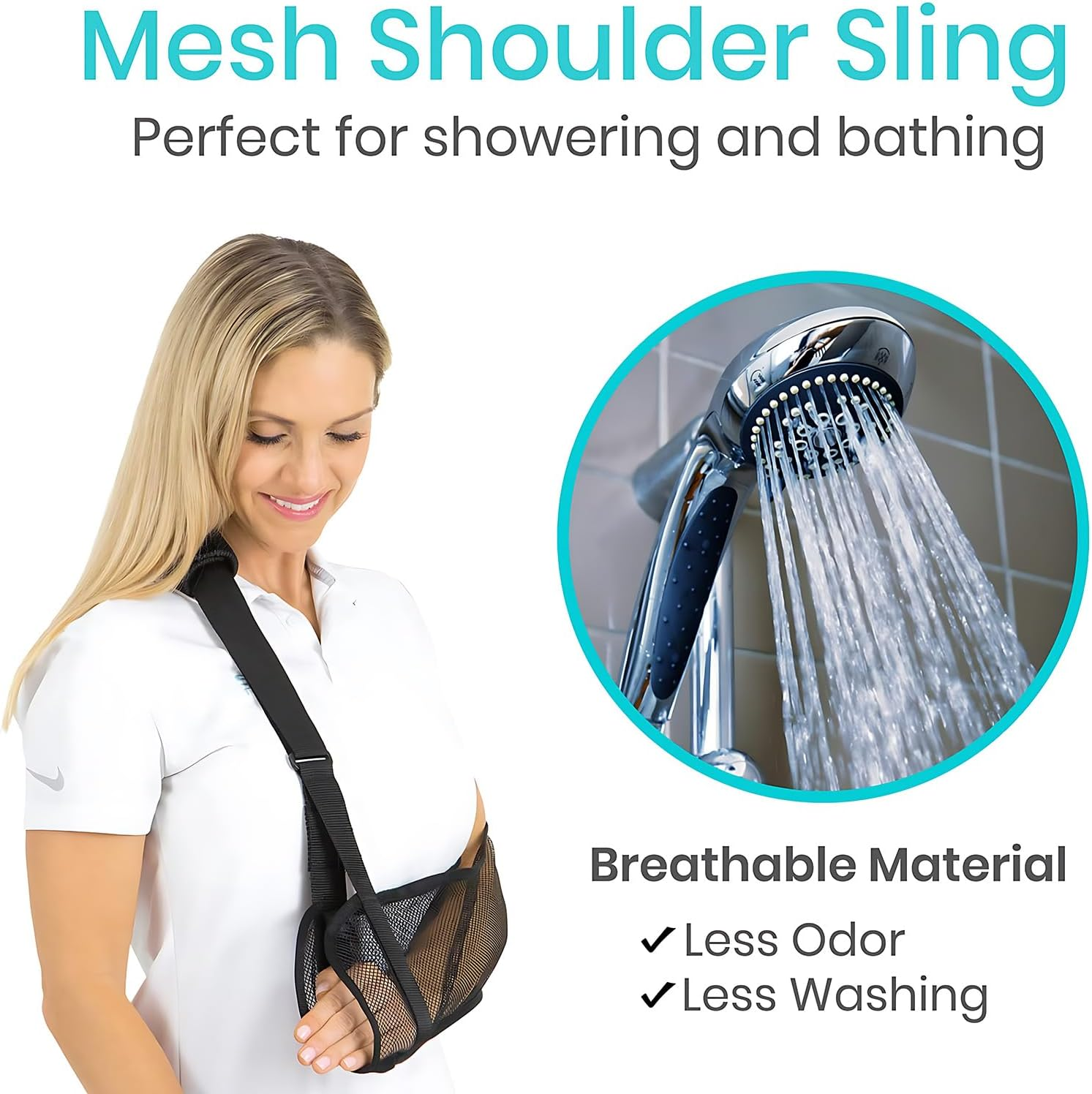 Adjustable Mesh Arm Sling &ndash; Breathable Shoulder Immobilizer for Rotator Cuff, Elbow & Wrist Injuries, Comfortable Arm Support Brace for Left/Right Arm, Unisex image number 2