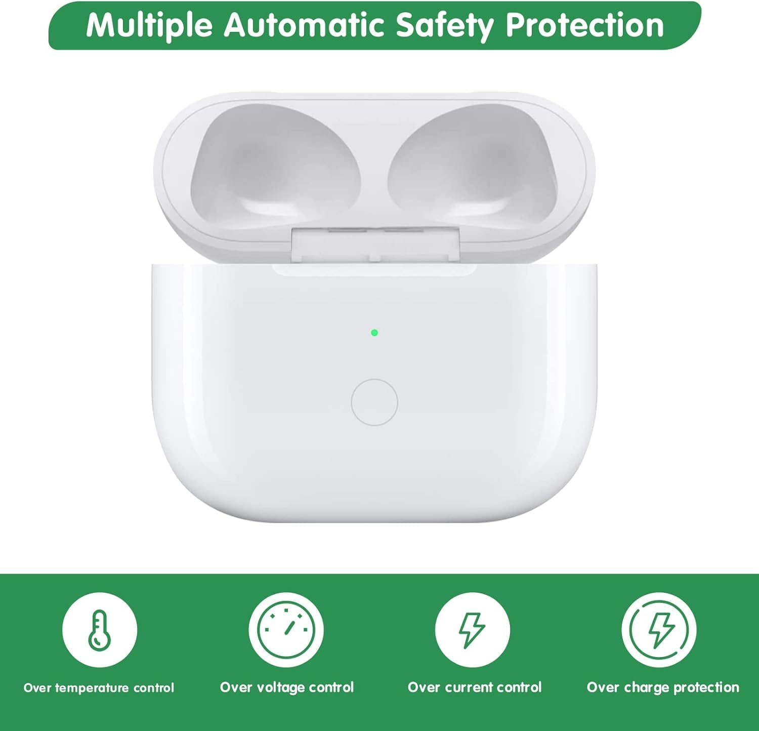 Pods 3 Gen Charging Case, Wireless Charging Case Compatible Both with Airpods 3 Gen, Charger Box for Airpods 3 with Bluetooth Pairing Sync Button image number 4