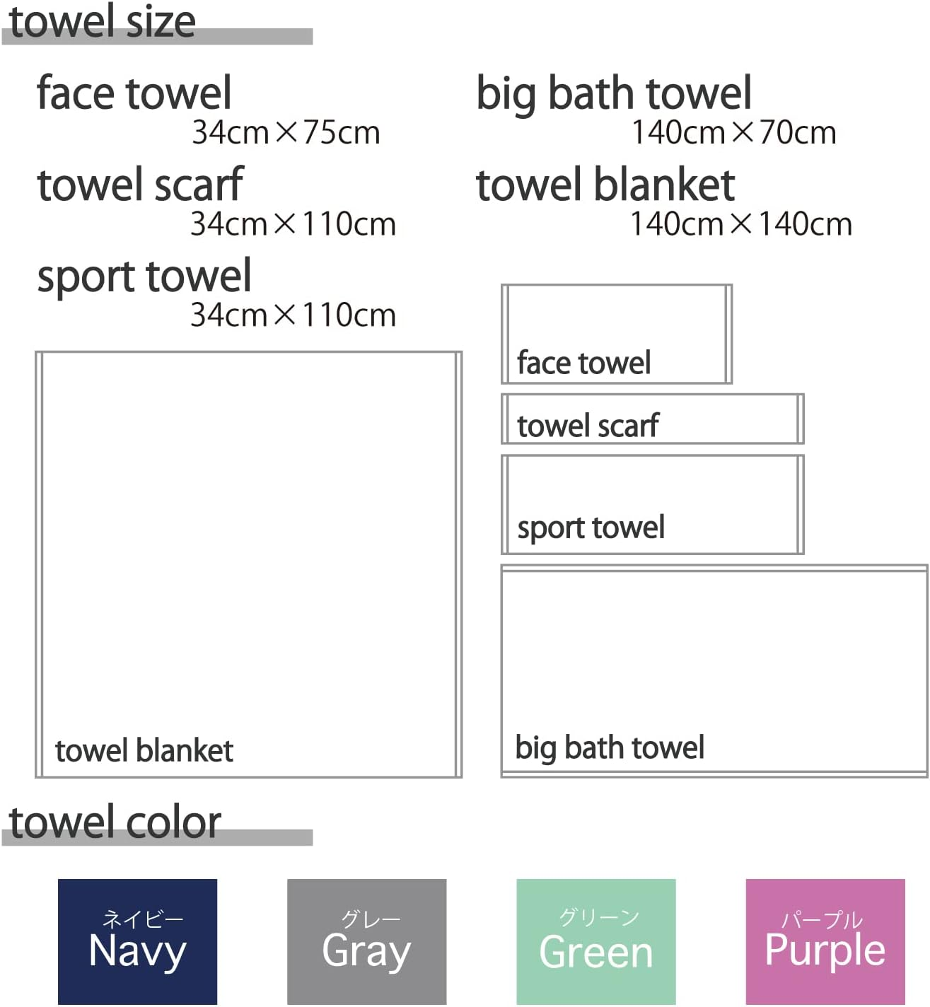 FILA 49-0104280 All-Over Pattern Body Towel, Navy, Antibacterial, Odor Resistant, Ag Fresh, Clean, 100% Cotton, Fluffy, Approx. 55.1 X 27.6 Inches (140 X 70 Cm) image number 7