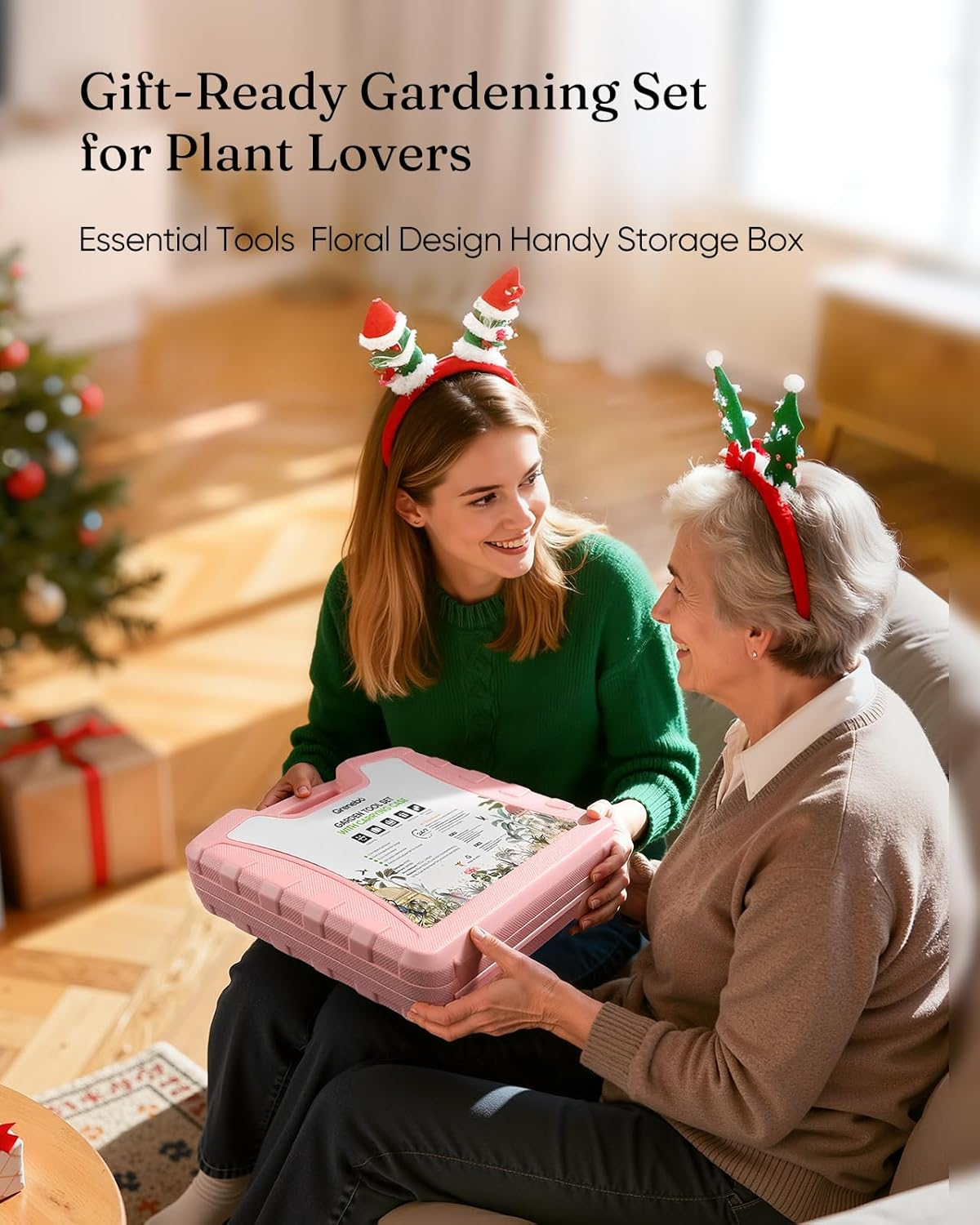 Grenebo 12-Piece Womens Gardening Tools Gift Set, Rust-Proof & Heavy-Duty Garden Tools with Durable Carrying Case, Fashionable & Thoughtful Gardening Gifts for Women&Men (Pink) image number 3