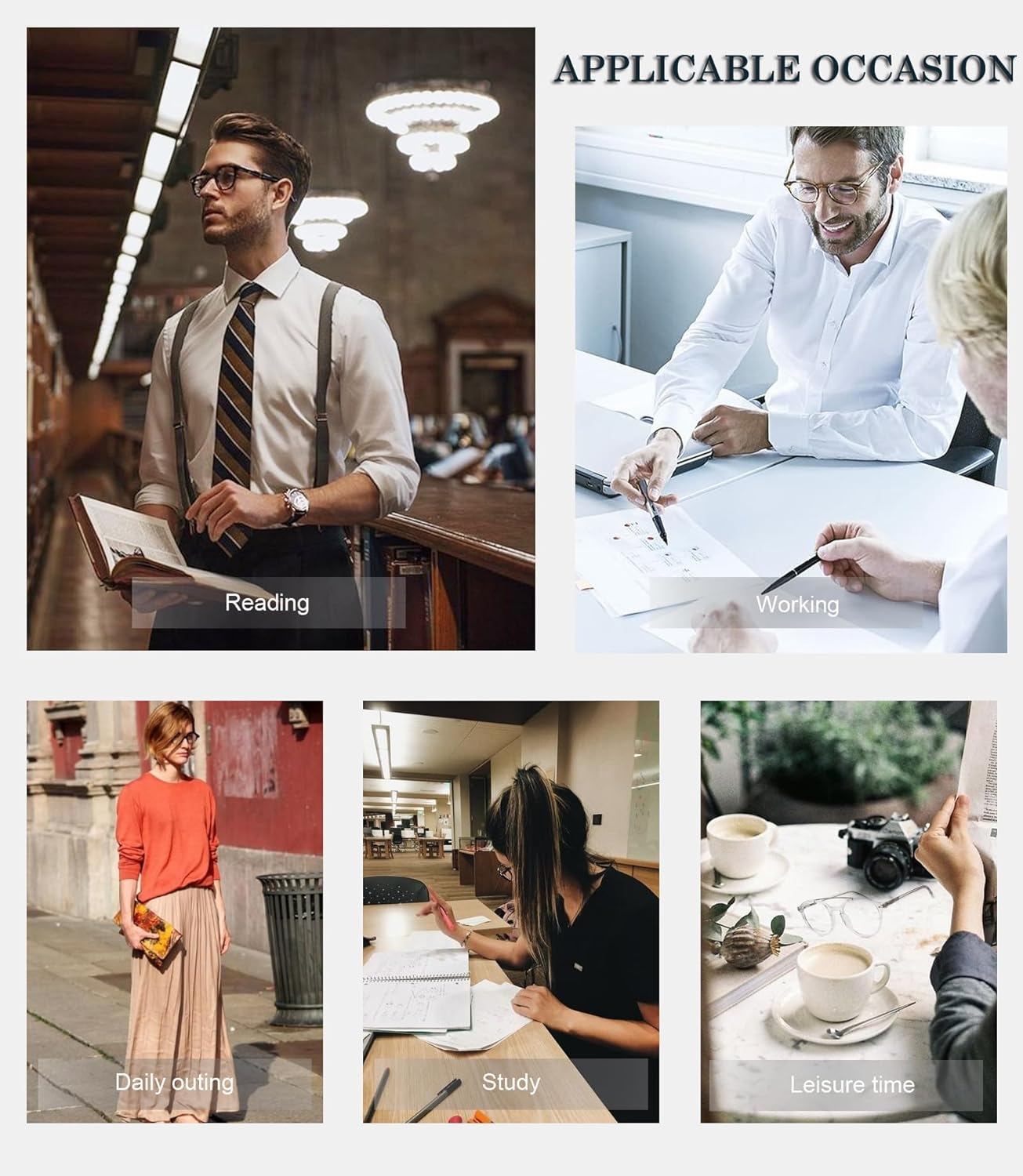 Women Glasses Stylish Half Frame with Rhinestone Cateye Eyeglasses image number 6