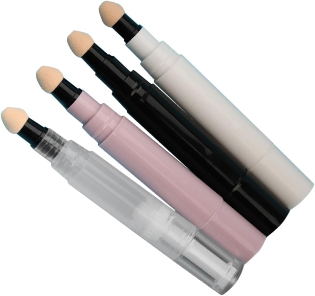 SEWACC 4Pcs 5Ml Refillable Blusher Bottles Cosmetic Tubes Pink Black White Twist Makeup Containers for Travel and Daily Use image number 2