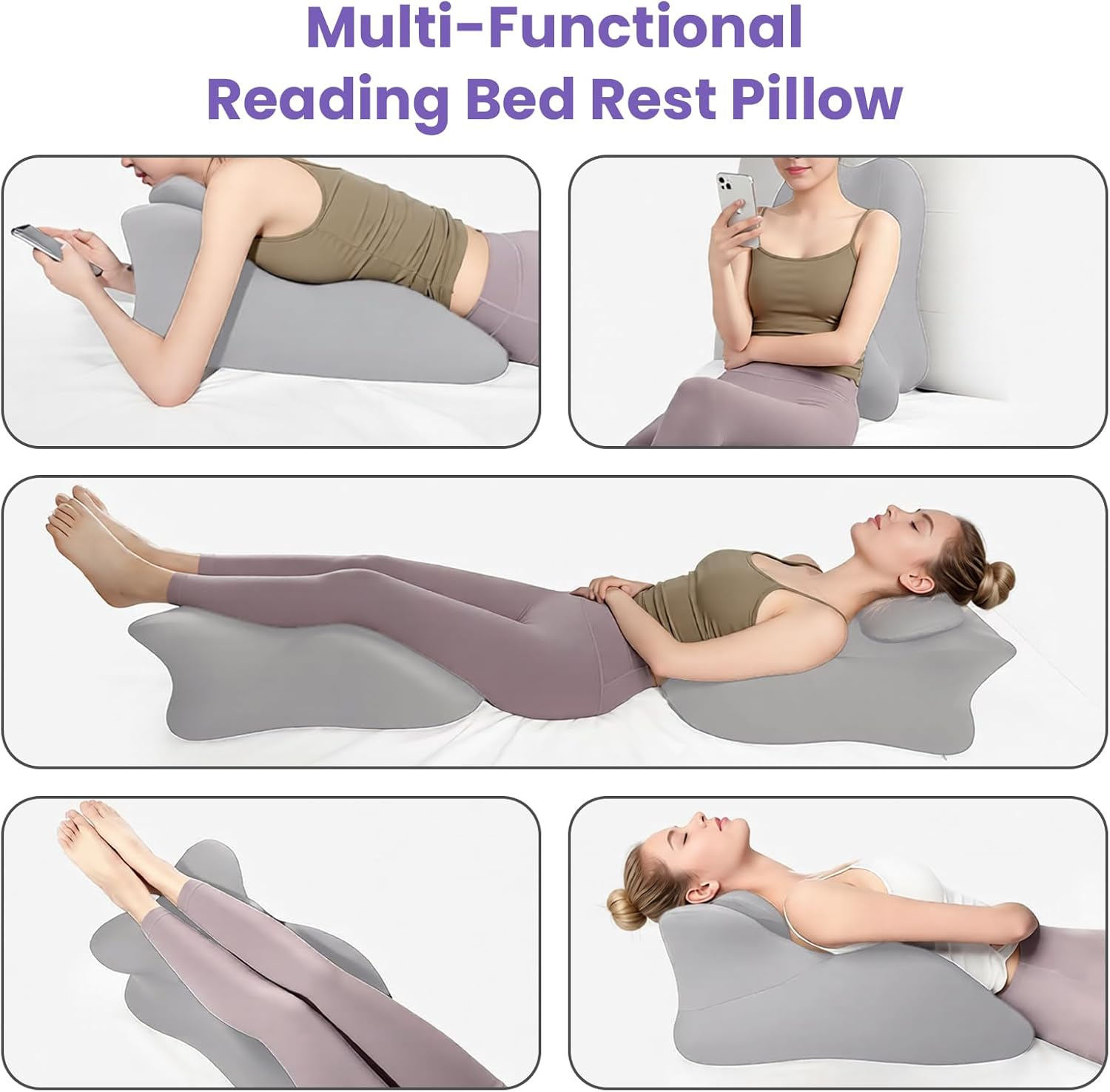 Uandhome Butt Cushion for Couples, Couples Butt Cushion for Pregnant Women,Sturdy Design, Intimacy Pillow, Wedge Pillow Memory Foam, Recovers after Impact, Provides Intimacy Support (Gray) image number 1