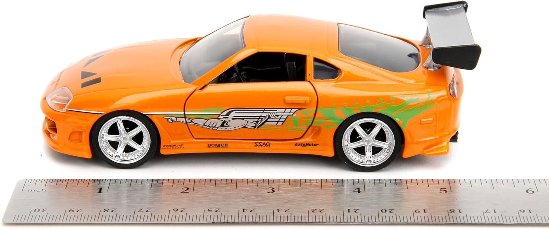 Jada Toys Fast and Furious 1995 Toyota Supra Orange 1:32 Scale Hollywood Ride Diecast Vehicle image number 3