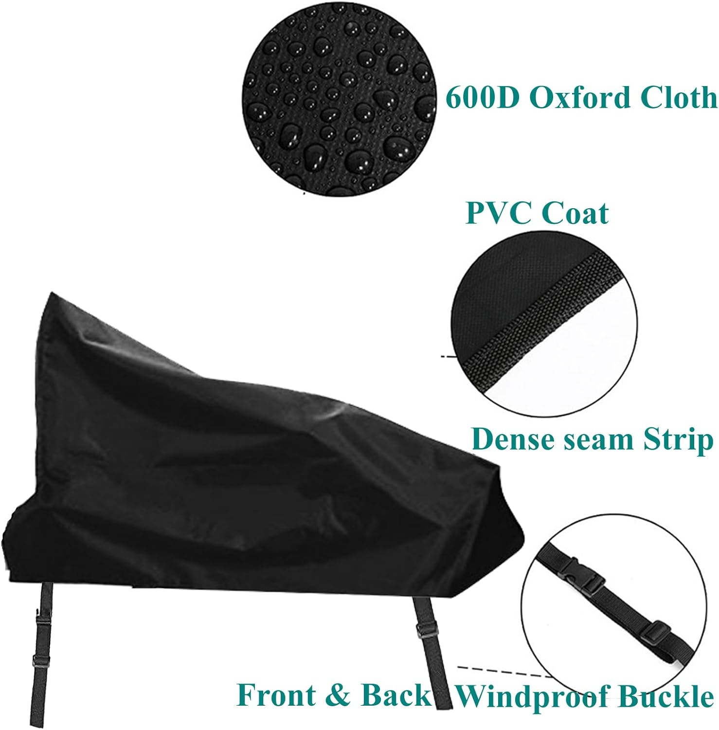 600D Oxford Caravan Hitch Cover,Heavyduty Caravan Drawbar Tow Hitch Cover Camper Trailer with Buckles,Large Size,103 * 99 * 67 * 30Cm image number 4