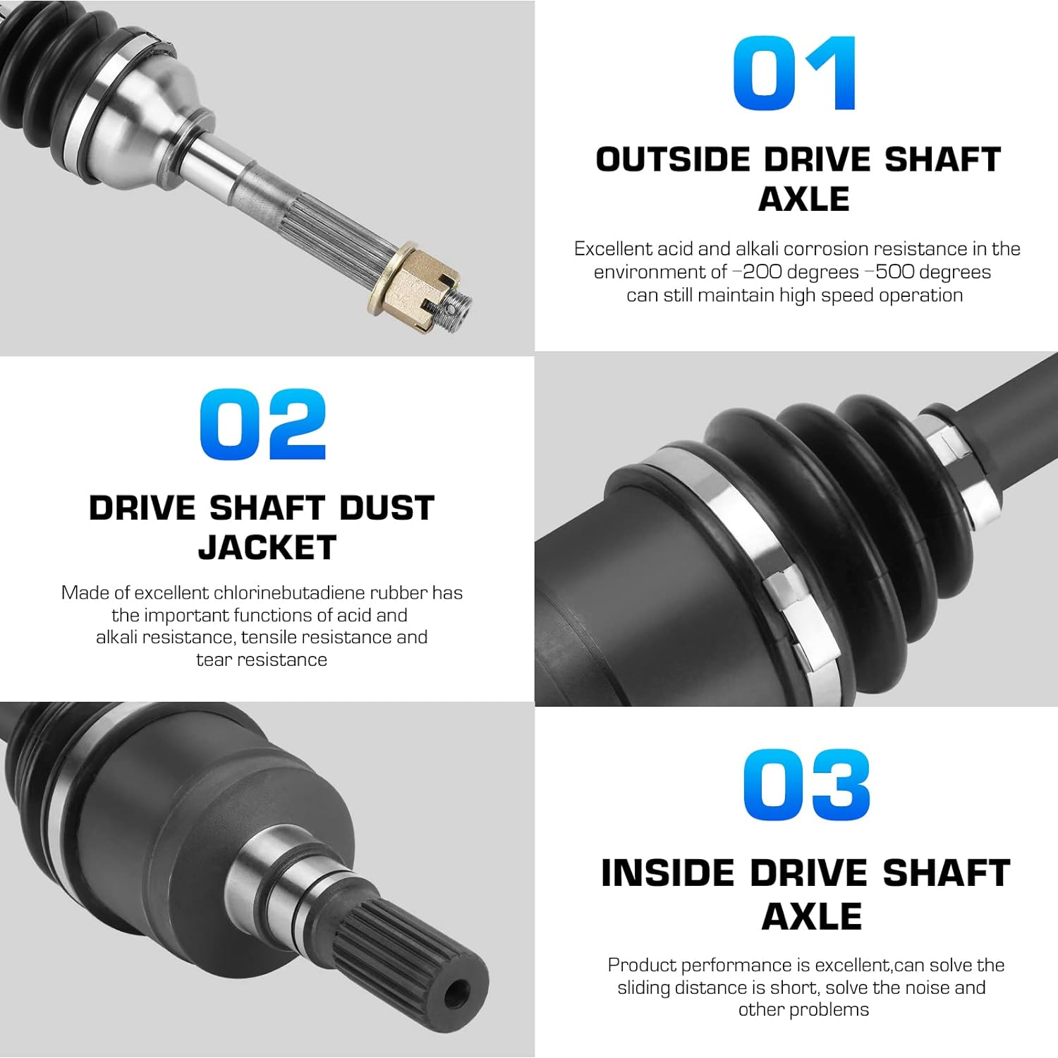 Front Left or Right CV Axle Shaft for Kubota RTV900 2004-2007 2010-2011, for RTV1100 2007-2013, for RTV1140 2011-2016, Replace for K7561-15310, K7561-15313, 1Pcs Front CV Axle image number 1