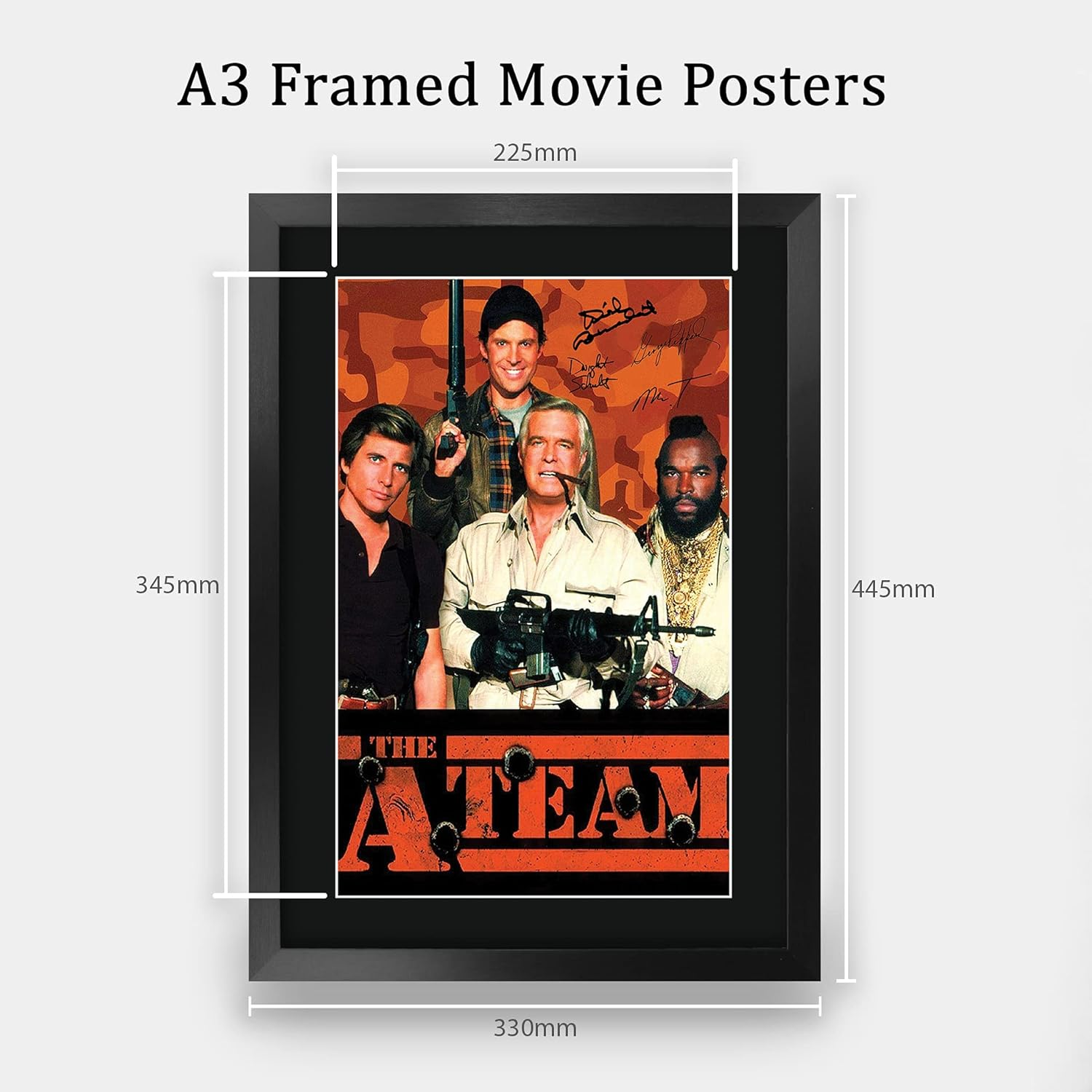 HWC Trading FR A3 the A-Team George Peppard, Mr T Gifts Printed Signed Autograph Poster for TV Memorabilia Fans - A3 Framed image number 5