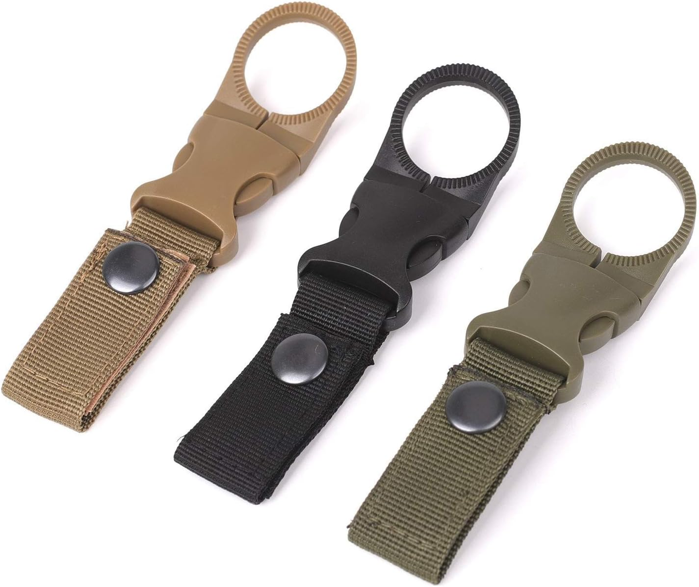Flammi 3Pcs Hanging Buckle Portable Water Bottle Ring Holder Mineral Water Bottle Clip for Backpack Belt Outdoor Camping Hiking Traveling