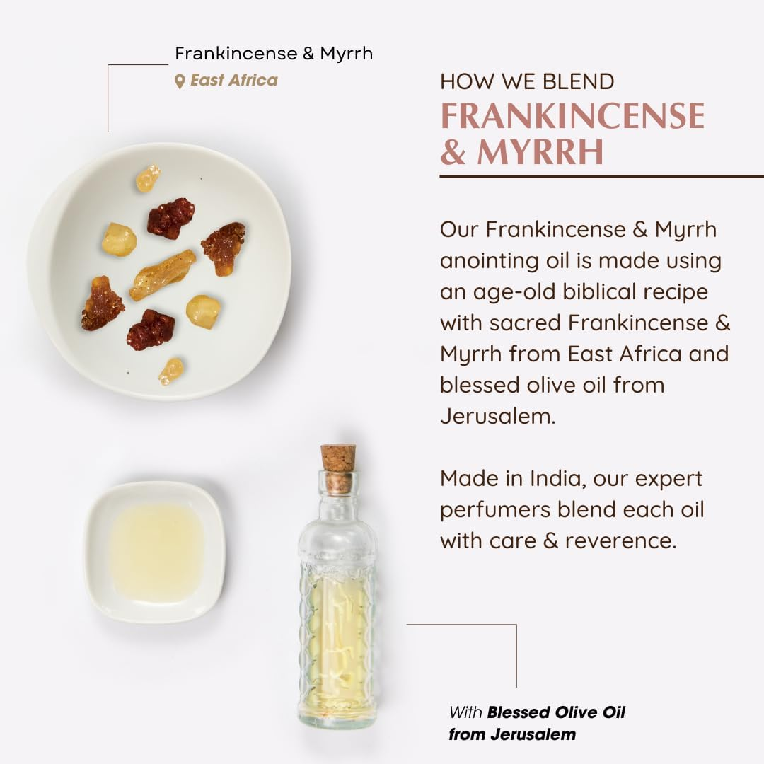Frankincense & Myrrh Anointing Oil 9Ml (0.3 Fl Oz.)| Blessings from the Holy Lands | Blessed from Jerusalem with Biblical Spices | Natural Ingredients | Holy Oil for Prayer and Protection image number 3