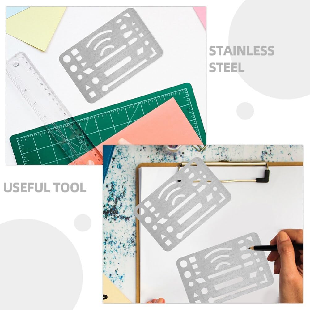 COHEALI Erasing Shield Stainless Steel Drawing Template Shield Drafting Tools 3Pcs for Mechanical Drawing Engineering image number 5