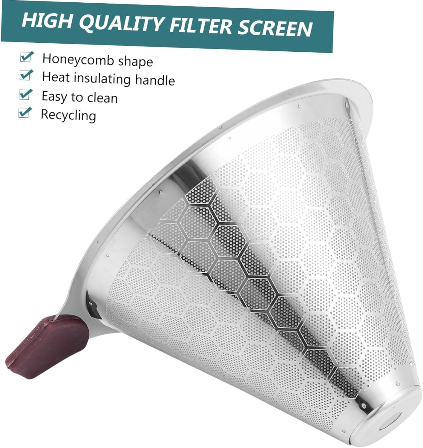 SEWACC Stainless Steel Coffee Filter Dripper Material Cups for Home Tea Brewing and Cafe Shop Use Random Style image number 2