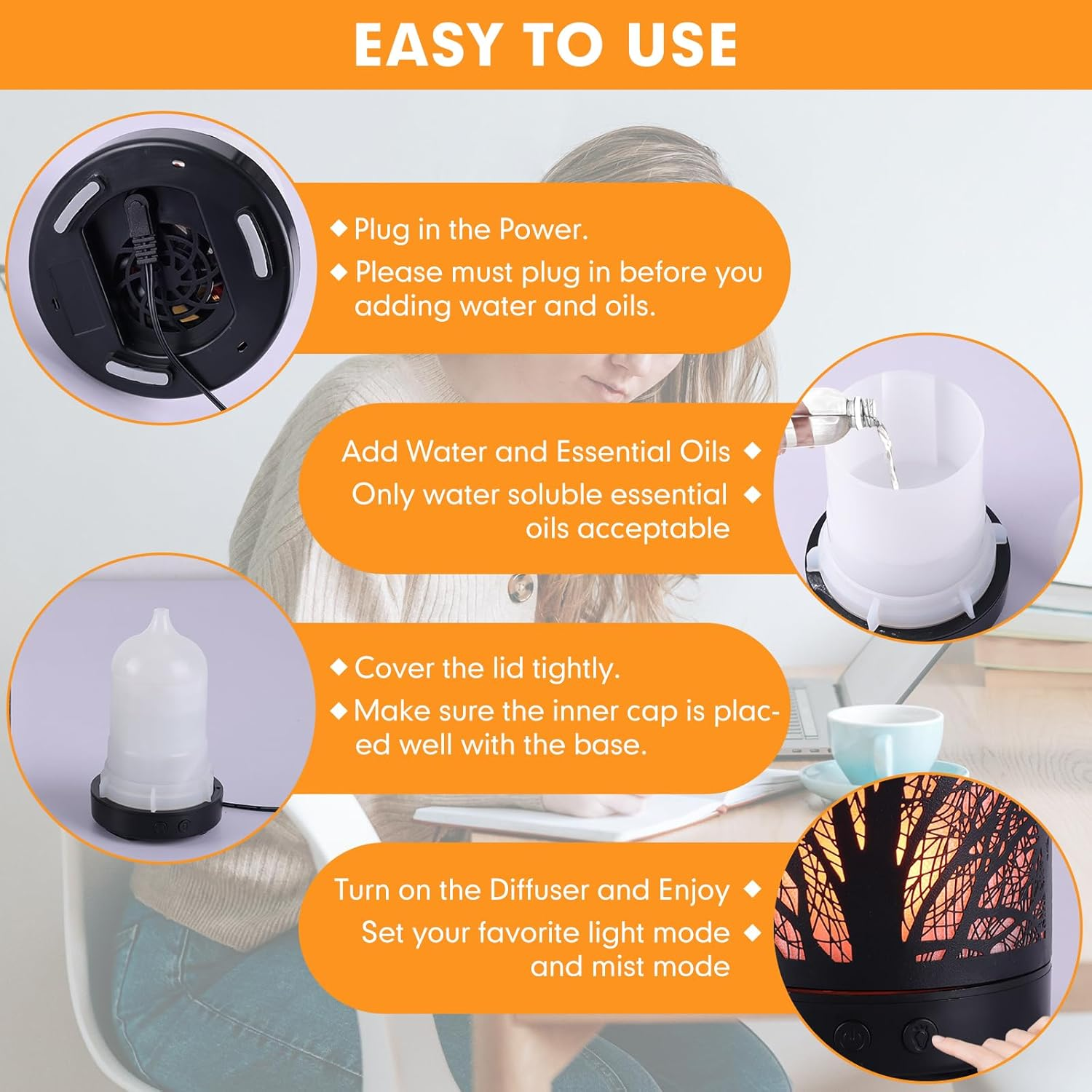 Metal Essential Oil Diffuser，Aromatherapy Diffuser 7 Colors Changed Ultrasonic Diffuser Air Led Diffuser Infuser Oil Machine Essential Oils for Diffusers for Home Large Room Office image number 1