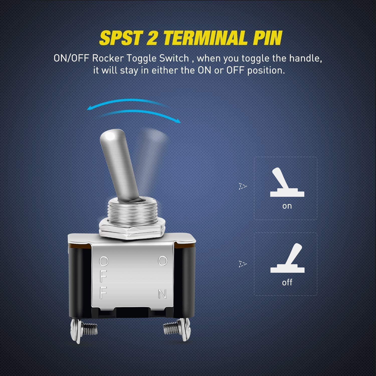 Nilight 90014E Heavy Duty Rocker Toggle Switch 12V 20A Red Cover SPST On/Off 2Pin Car Truck Boat-5 Pack