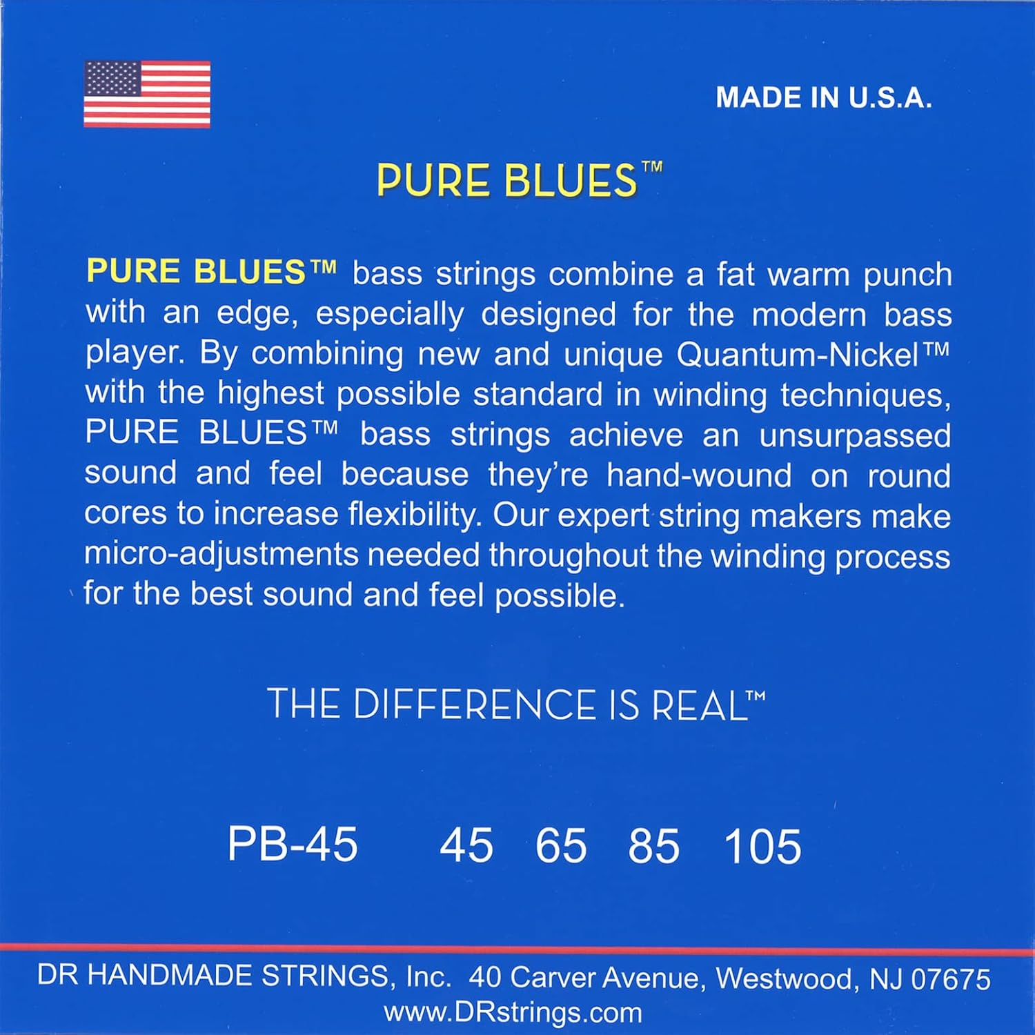 DR PB-45 Strings PURE BLUES&trade; - Quantum Nickel&trade; Bass Strings: Medium 45-105, Silver image number 2