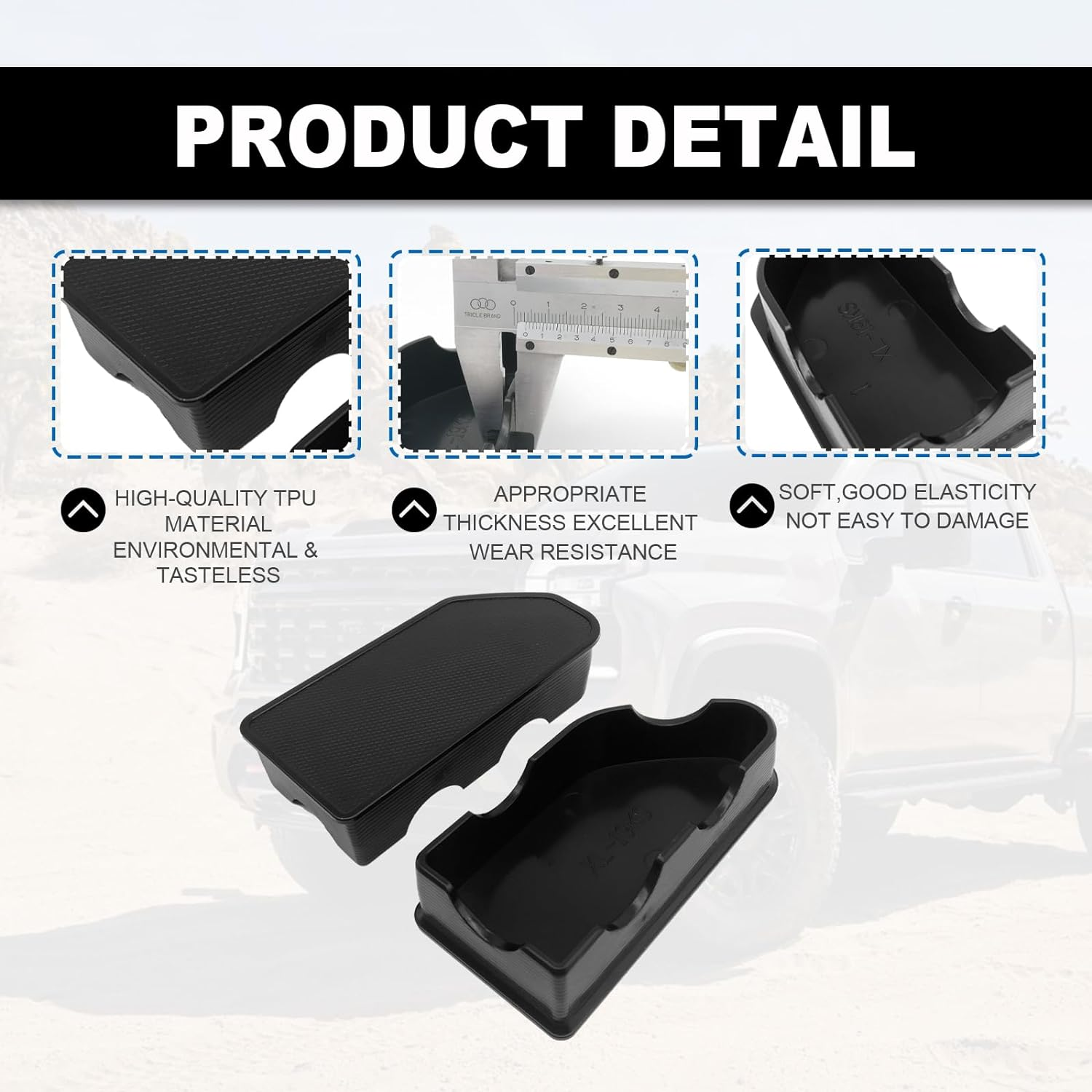 Stymart 2Pcs Bed Rail Stake Pocket Covers Compatible with GMC Sierra 1500/Chevy Silverado 1500 2019-2023 2024 & Silverado/Sierra 2500/3500HD 2020-2024 Upgraded Rear Truck Stake Hole Caps Plugs image number 5