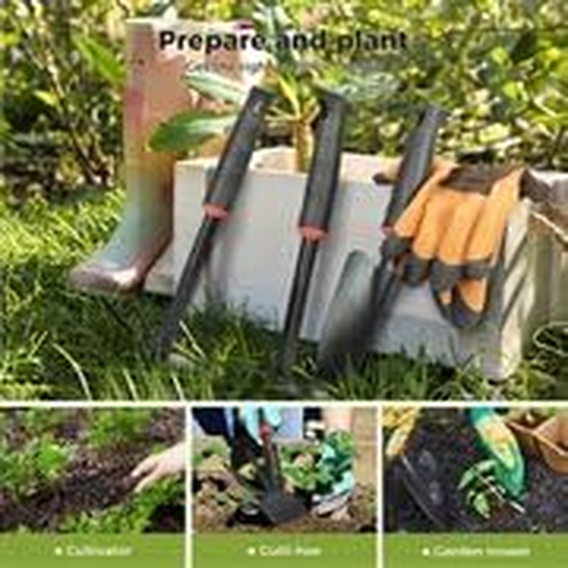 Lambu Garden Tote Bag with Tool Set, 8Pcs Outdoor Gardening Hand Tools Bag, Garden Multi Pockets Tool Organizer Contain Secateurs,Cultivator,Folding Pruning Saw,Trowel,Spray Bottle,Gloves,Culti-Hoe