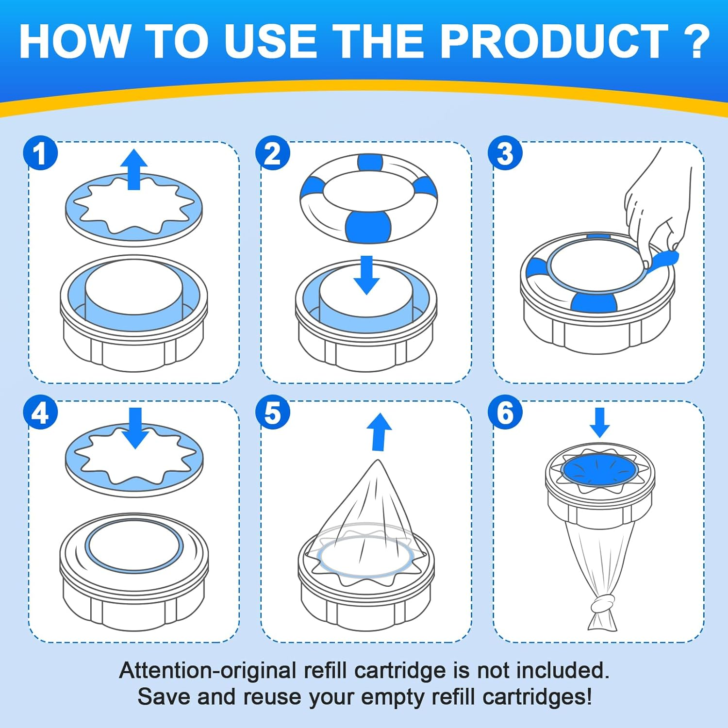 10 Pack Nappy Bin Refill Bags (10 Meters Each) Compatible with Tommee Tippee Twist & Click Refill for All Models Bins,Nappy Bags Disposable-Max Odor Protection Baby Diaper Bin Bag Liner Pails image number 5