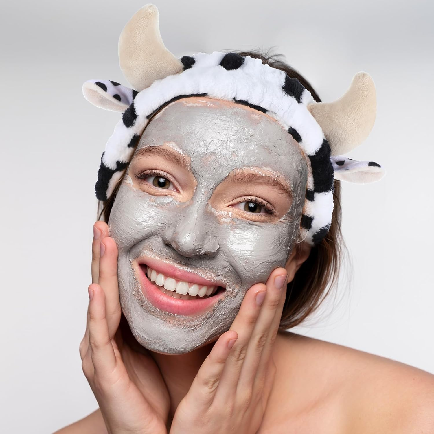 Make-Up Hairband Plush Cow Print Face Wash Hair Bands Flannel Headband Cosmetic Elastic Hair Band for Washing Shower Sports Beauty Skin Care Spa for Women Girls image number 5